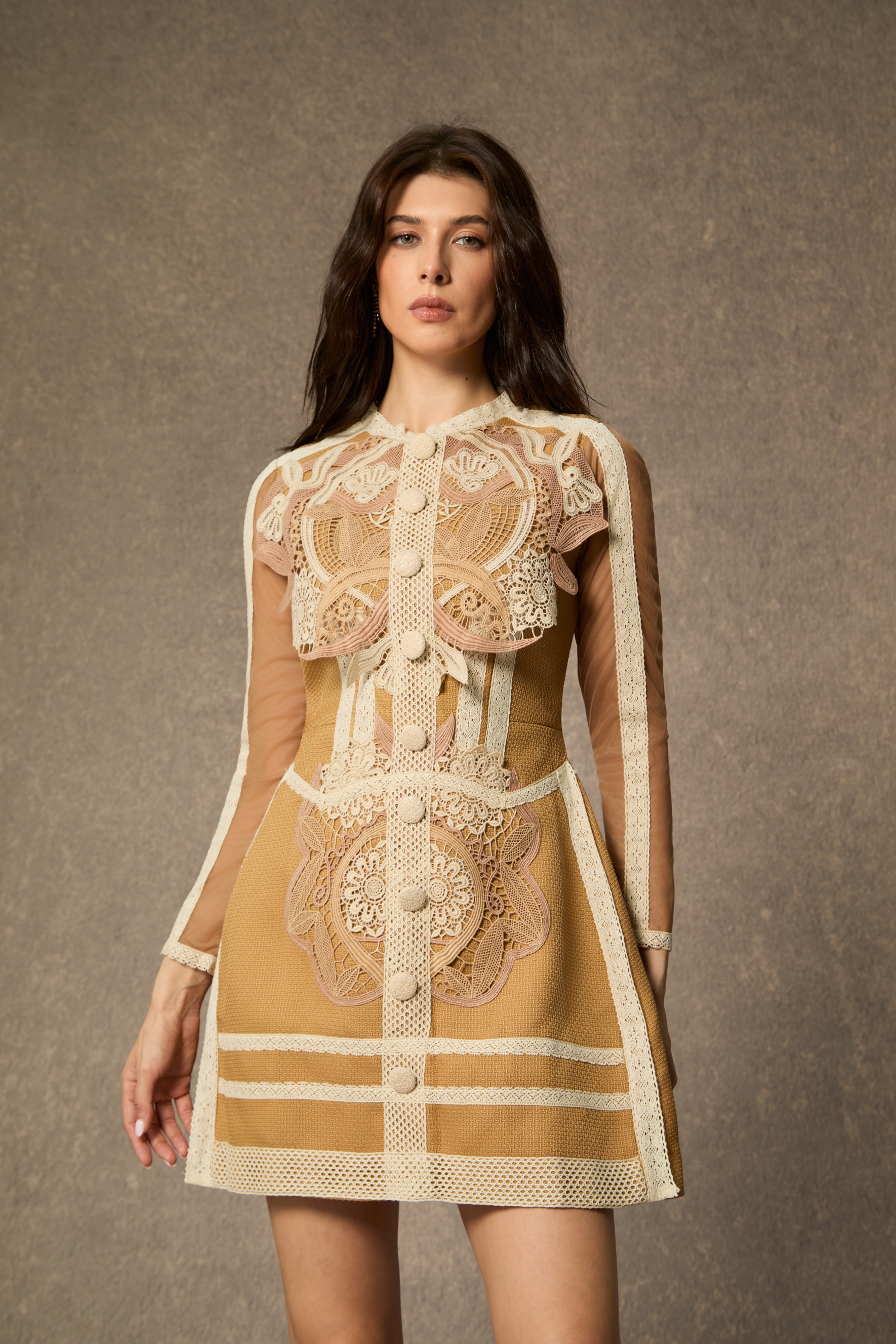 Embroidery Lace Long Sleeve Dress｜Resort vacation Dresses Women