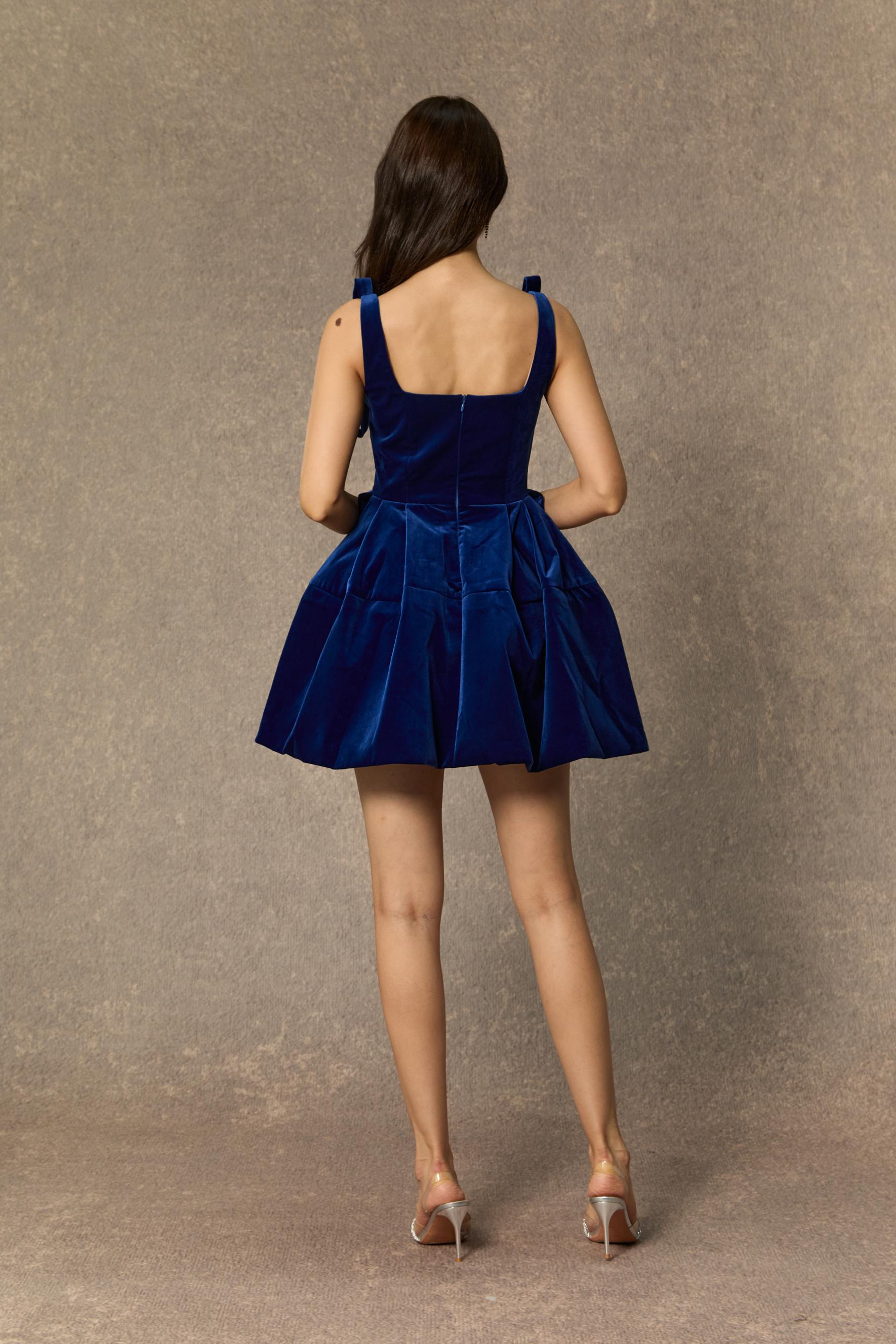 Classy Nights Royal Blue Velvet Tie Shoulder Mini Dress