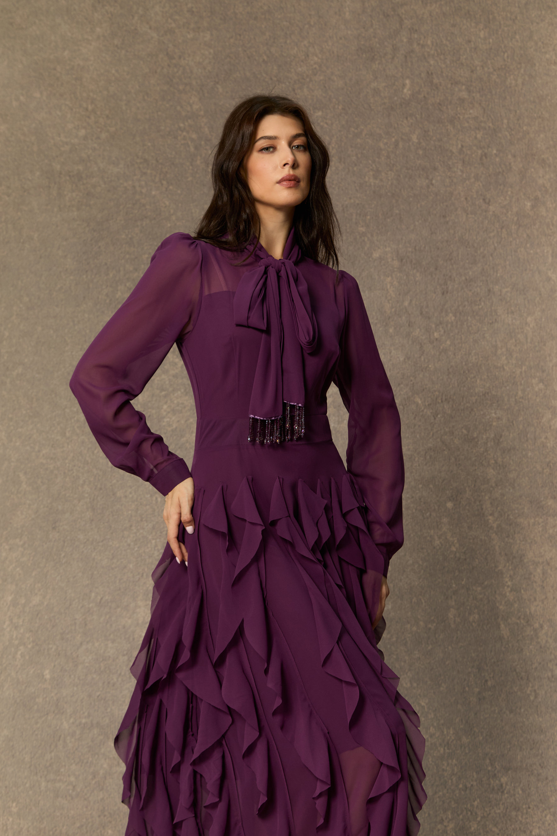♡ Riviera Bow Tiered Long Dress ♡