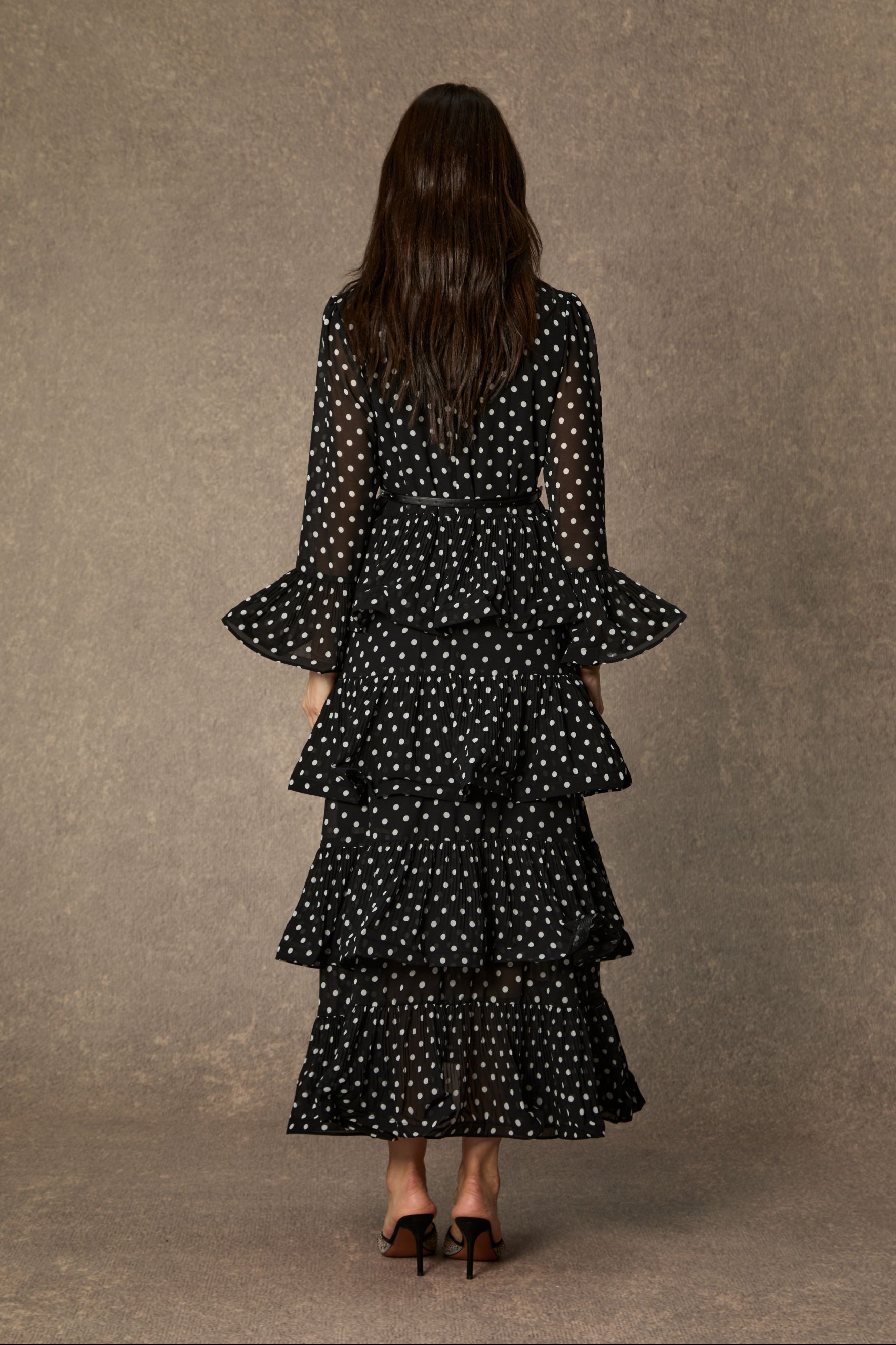 Style Status Black Polka Dot Tiered Ruffle Maxi Dress
