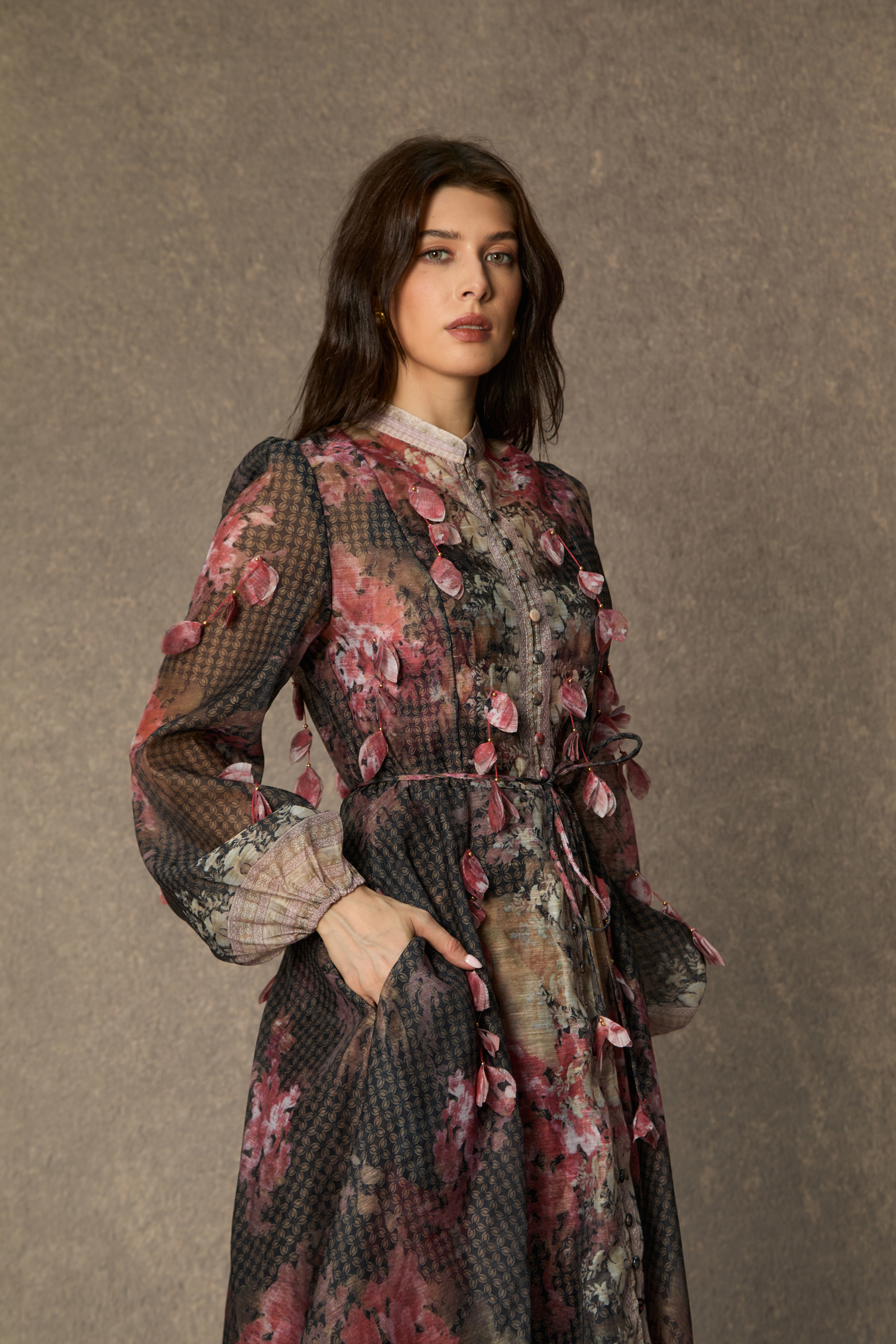 Thriving Poise Black Floral Applique Maxi Dress