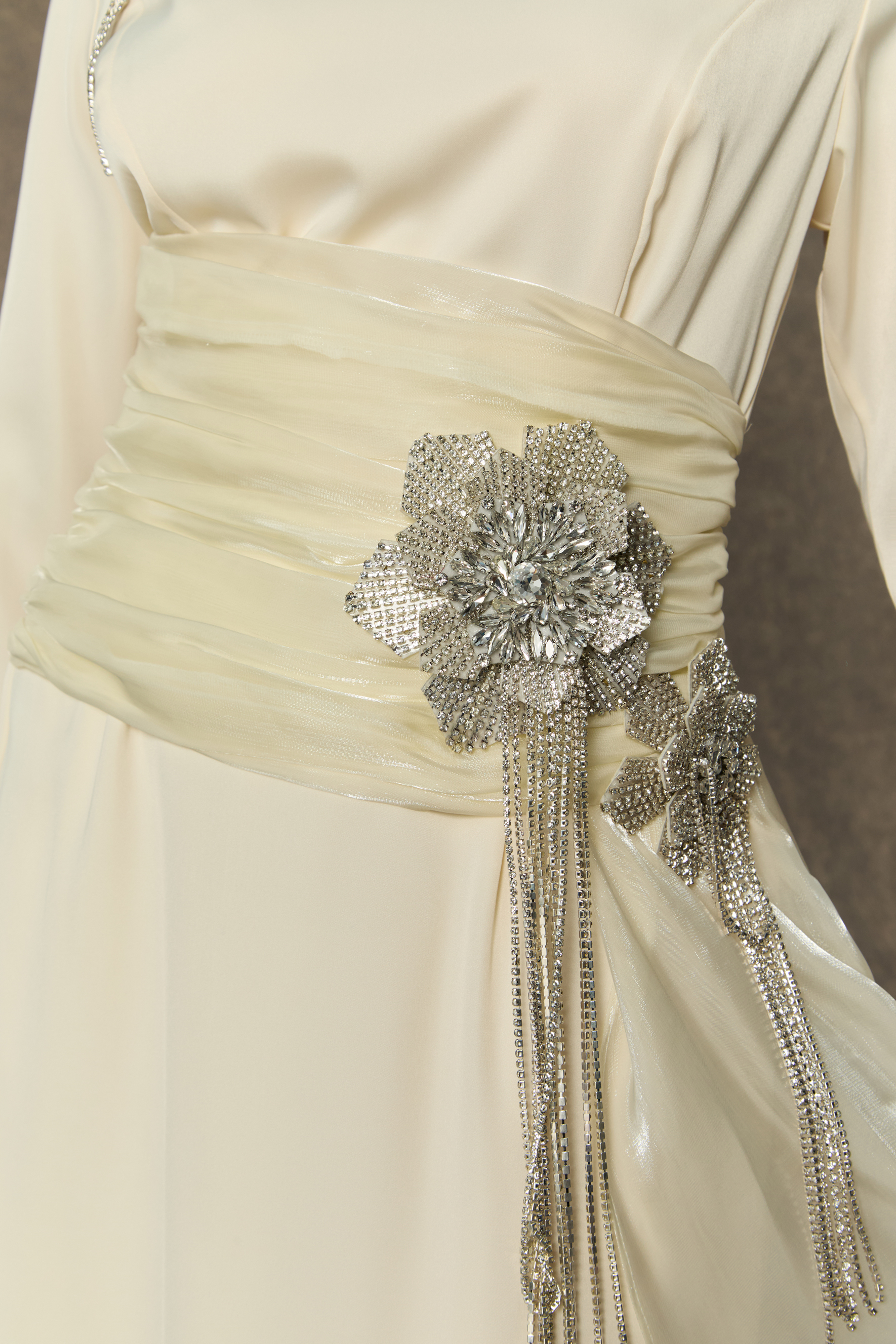 Abundant Charm White Rhinestone Floral Maxi Dress