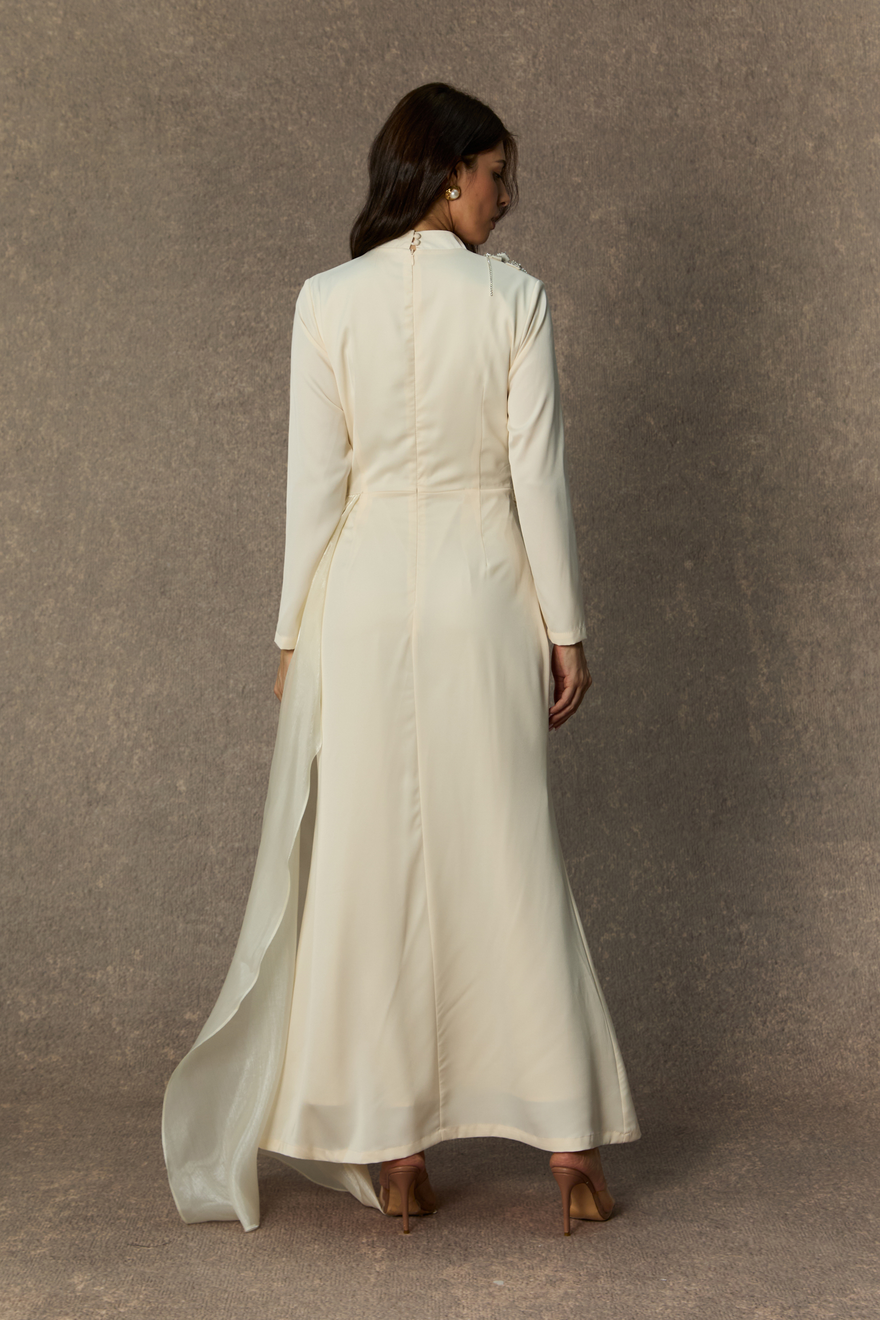 Abundant Charm White Rhinestone Floral Maxi Dress