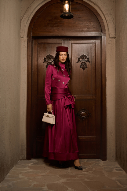 Flirtation Hour Burgundy Diamante Ruched Maxi Dress