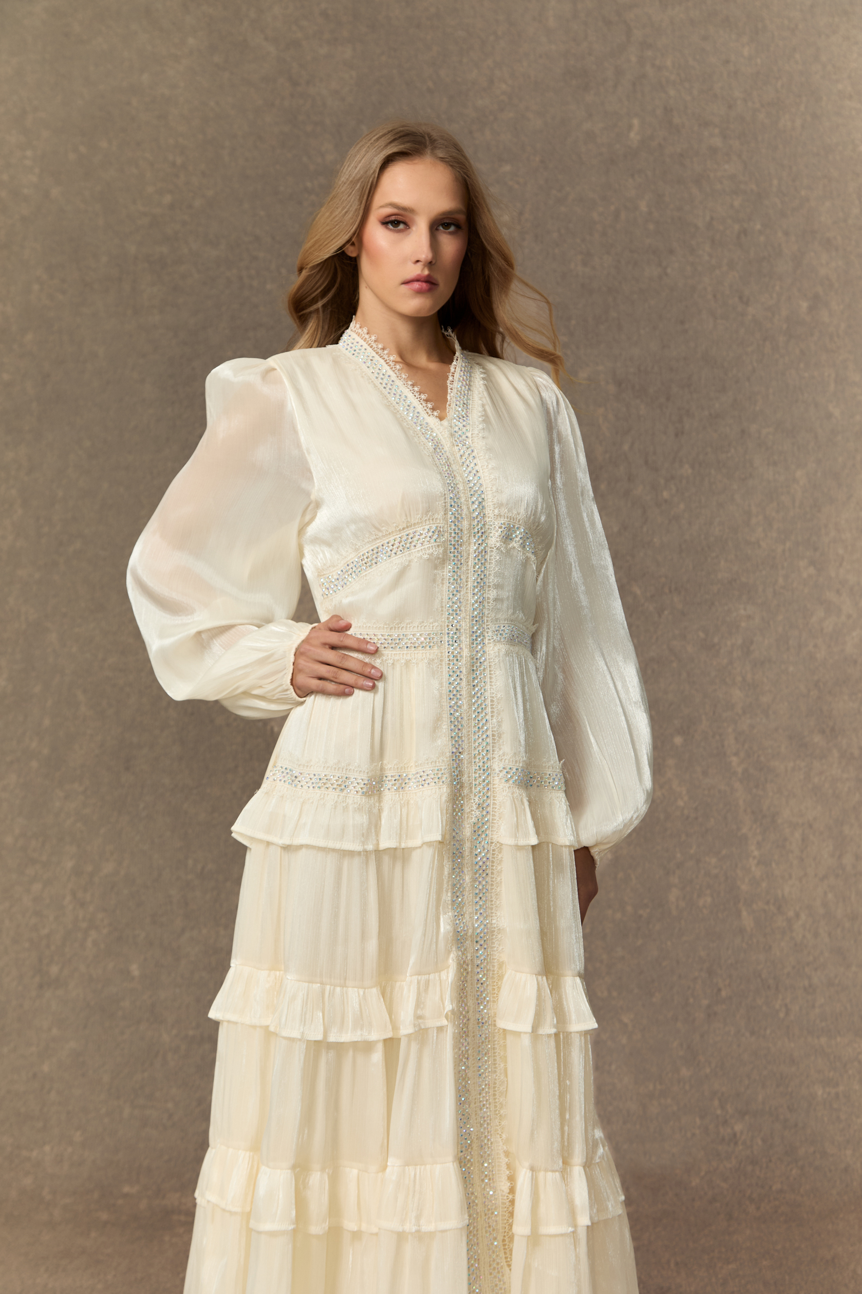 Feeling Of Forever White V-Neck Tiered Ruffle Midi Dress