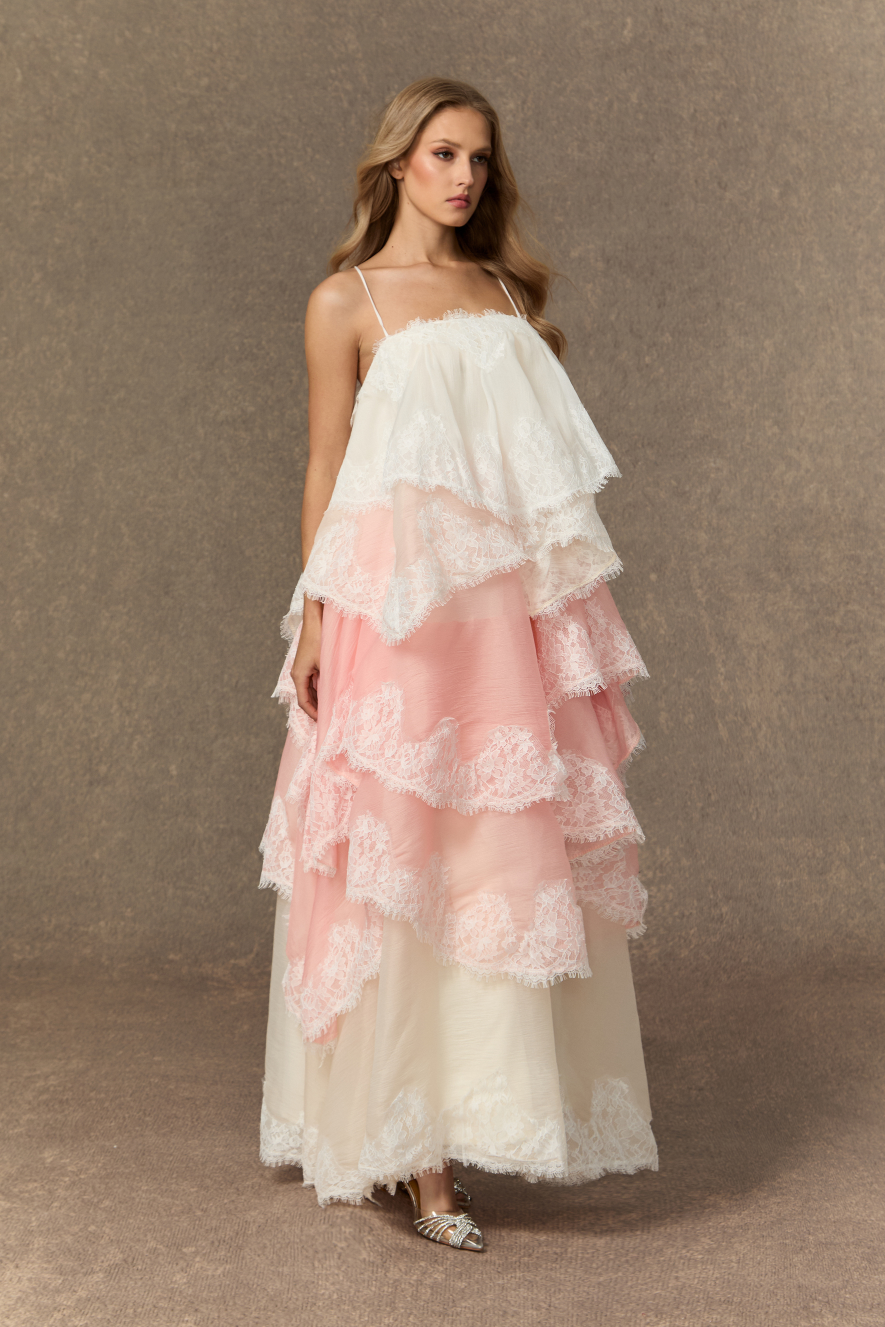 Endlessly Darling Pink Irregular Tiered Maxi Dress