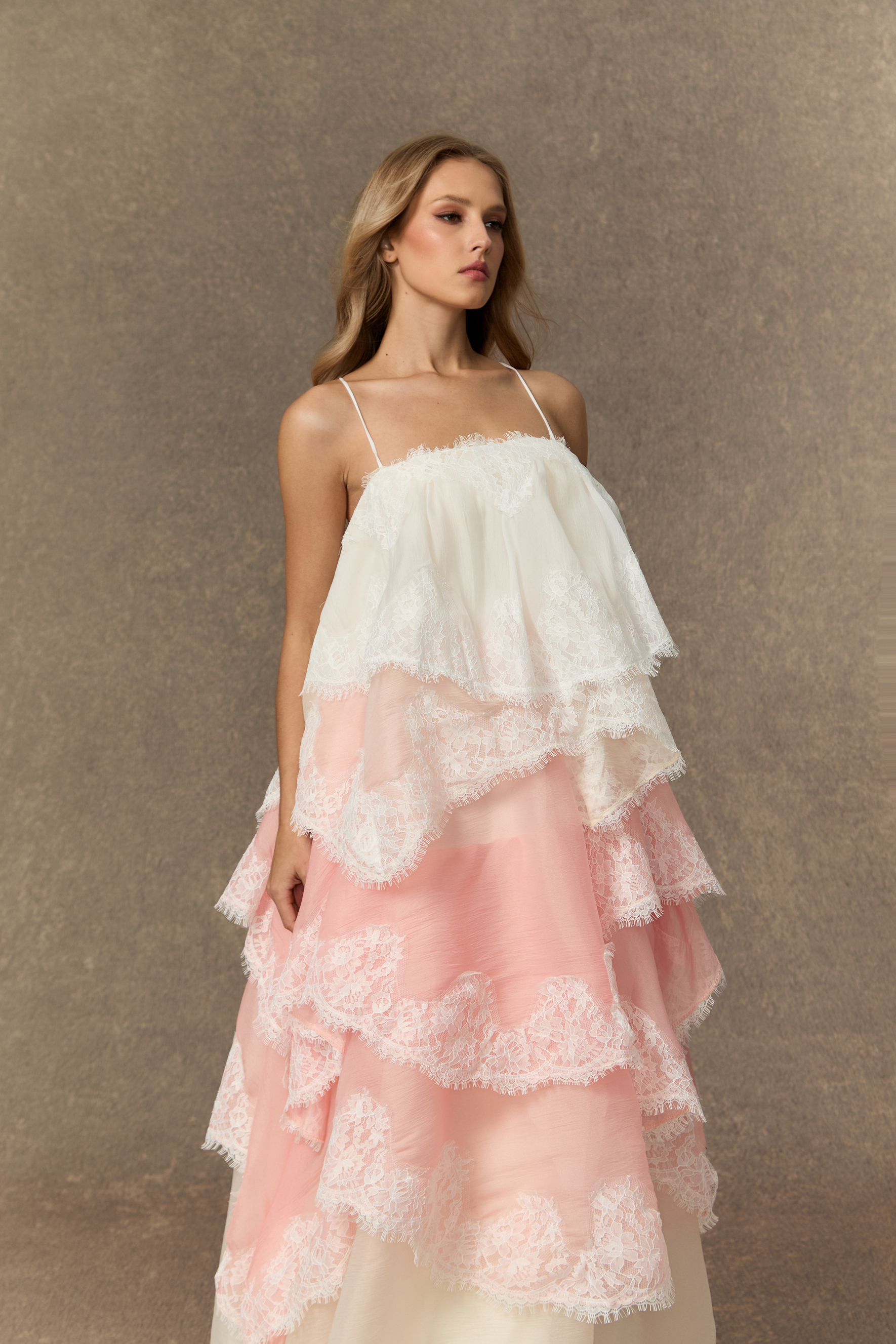 Endlessly Darling Pink Irregular Tiered Maxi Dress