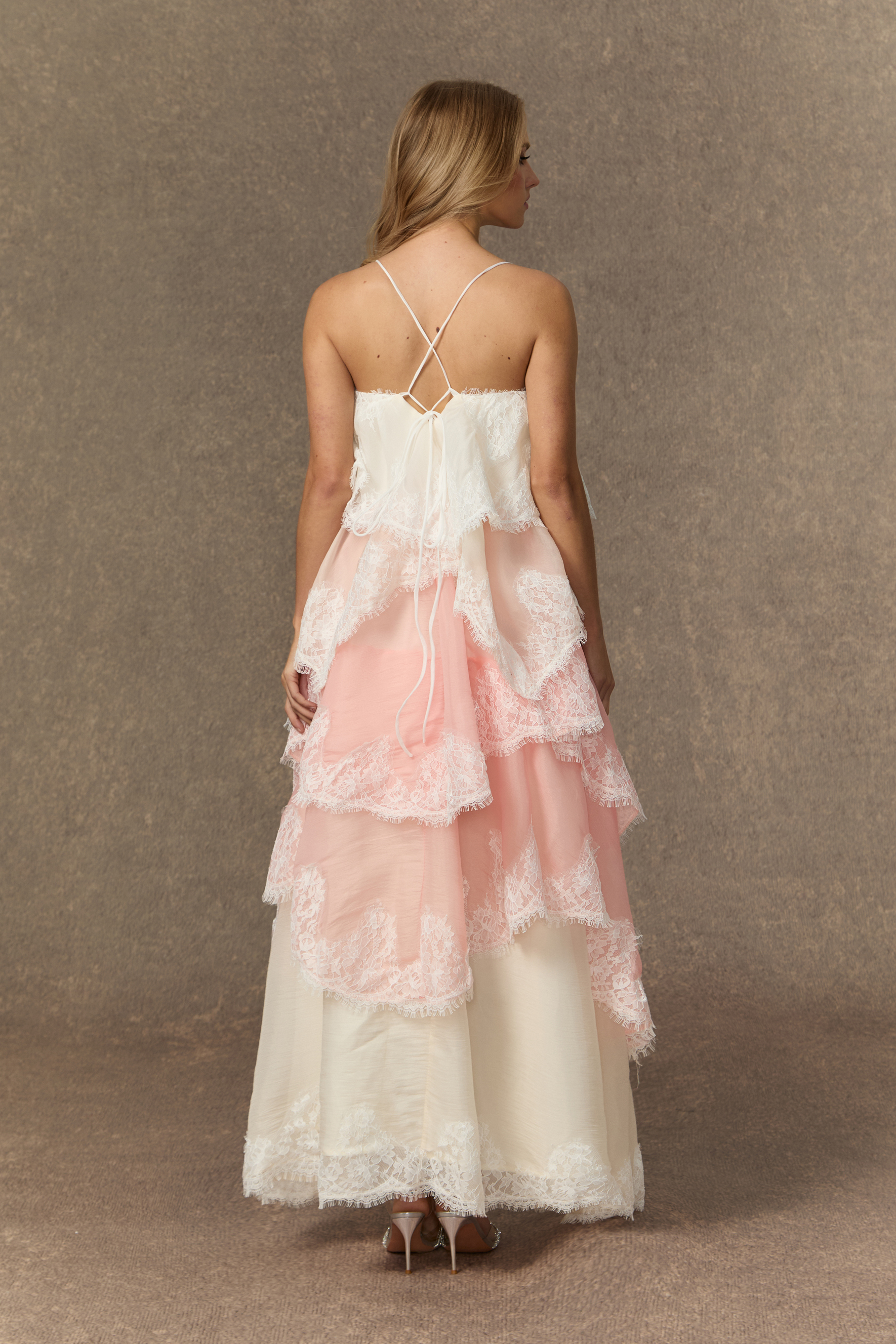 Endlessly Darling Pink Irregular Tiered Maxi Dress