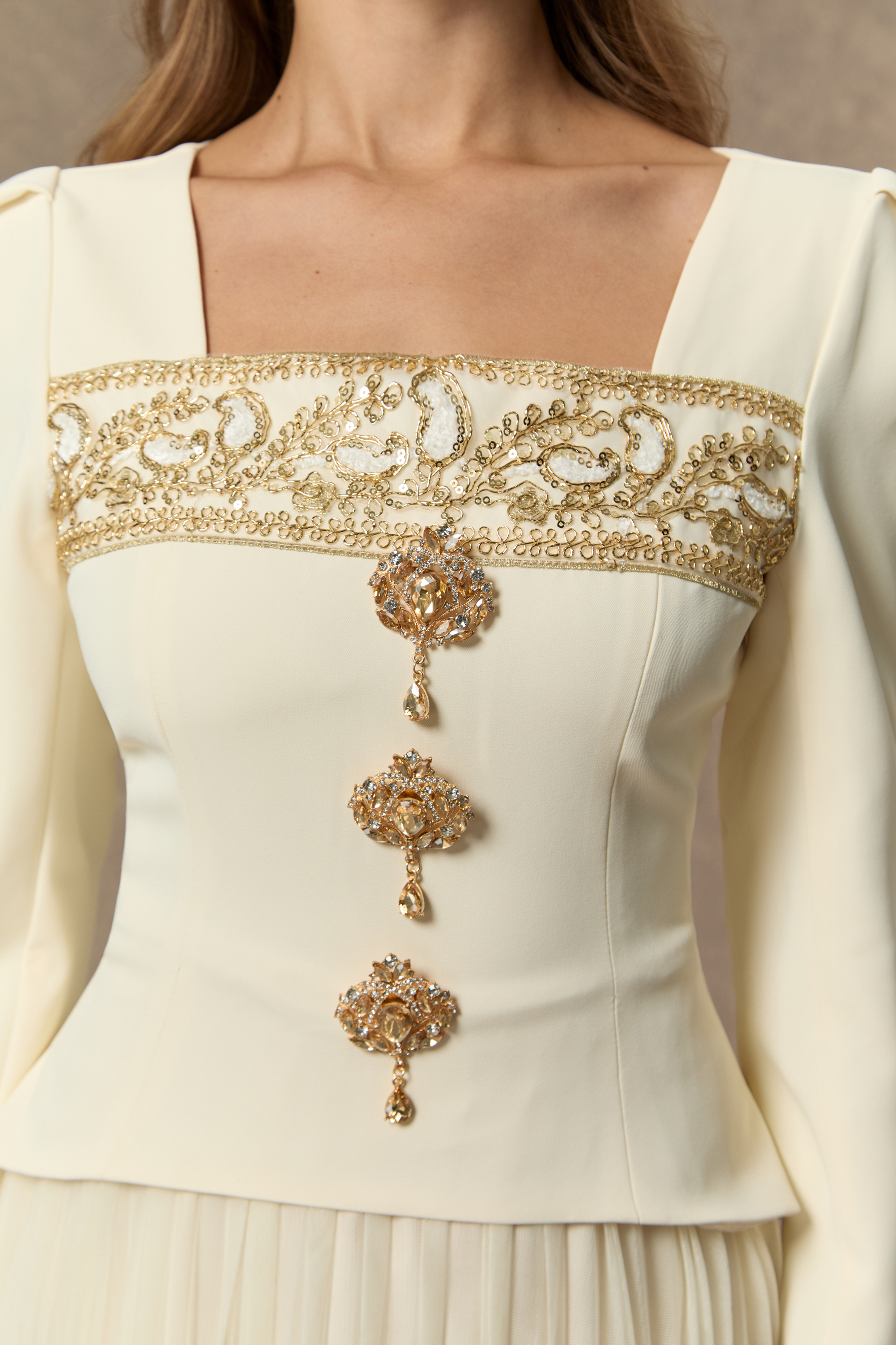 Feel The Romance Jeweled Button Pleated Maxi Dress