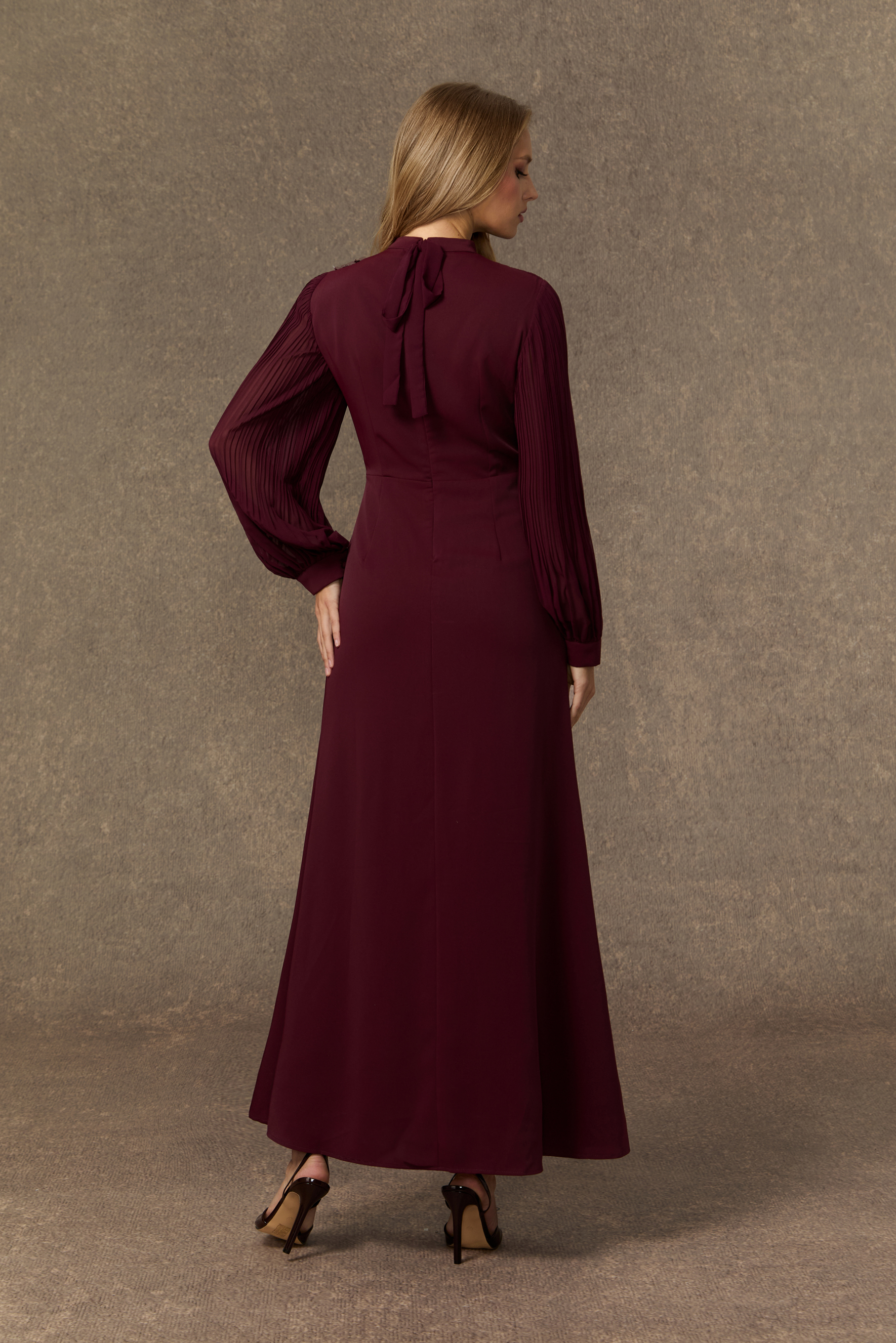 Joyful Poise Burgundy Sequin Embroidered Floral Maxi Dress