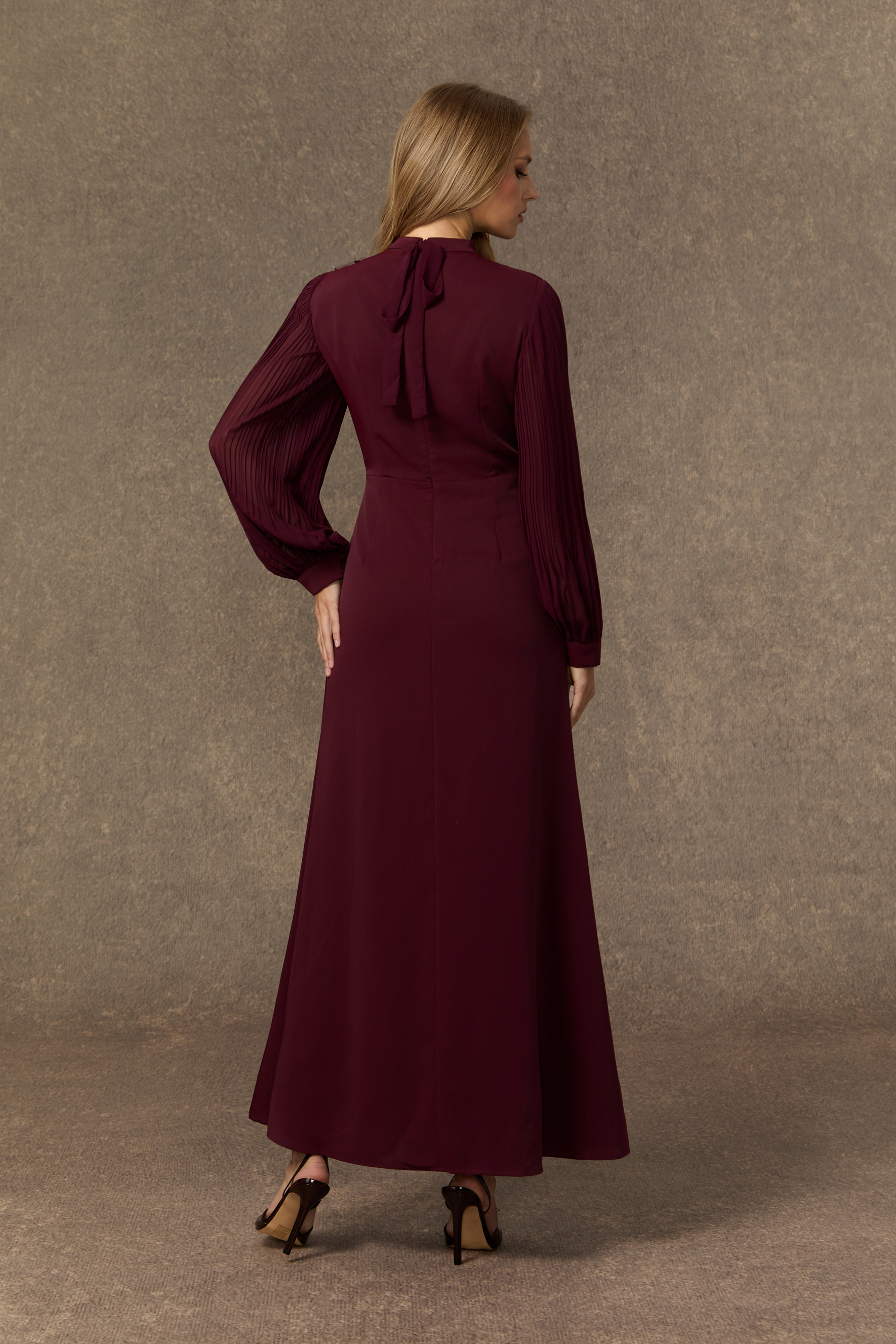 Joyful Poise Burgundy Sequin Embroidered Floral Maxi Dress
