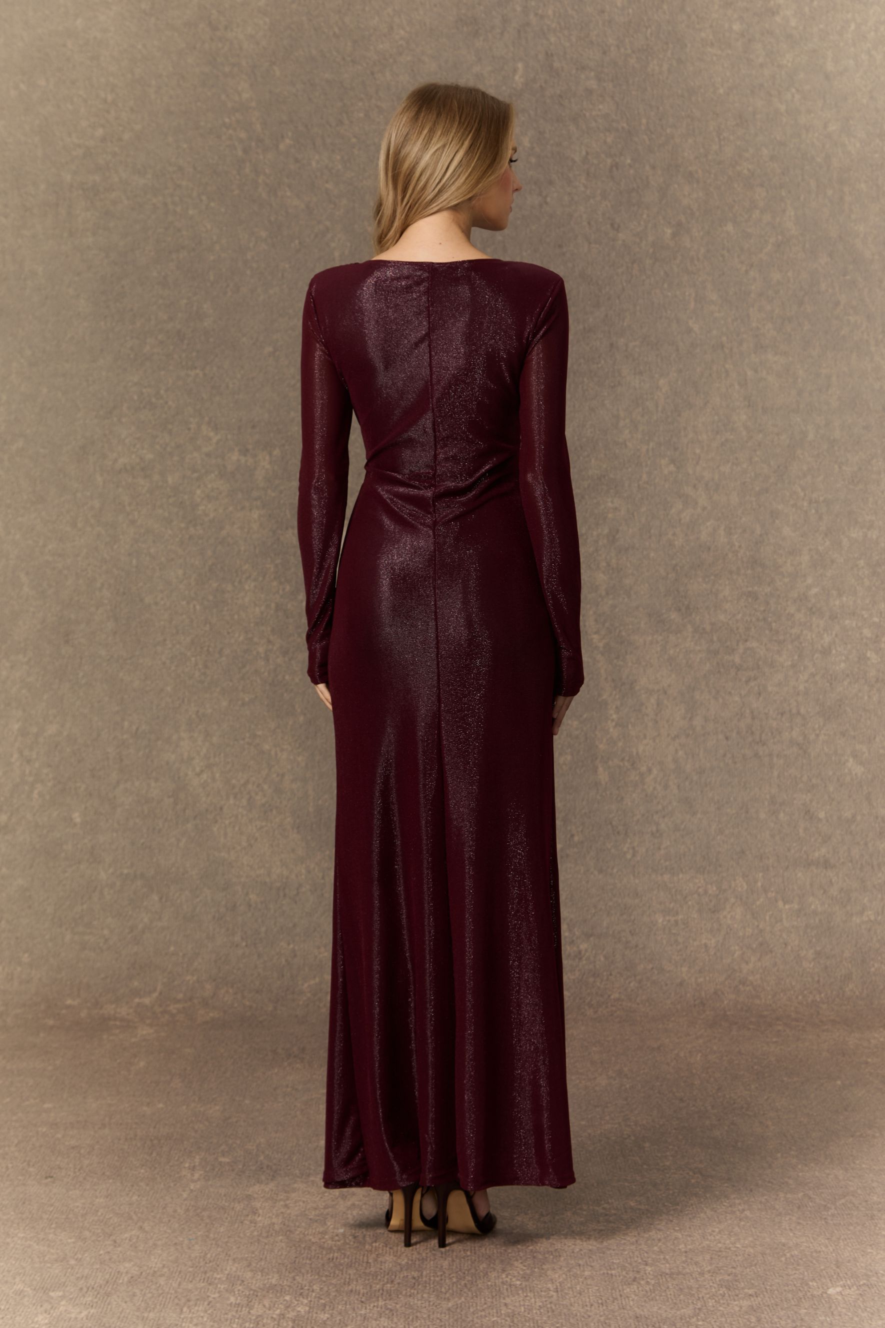 Refined Attitude Burgundy Twist Knot Maxi Dress