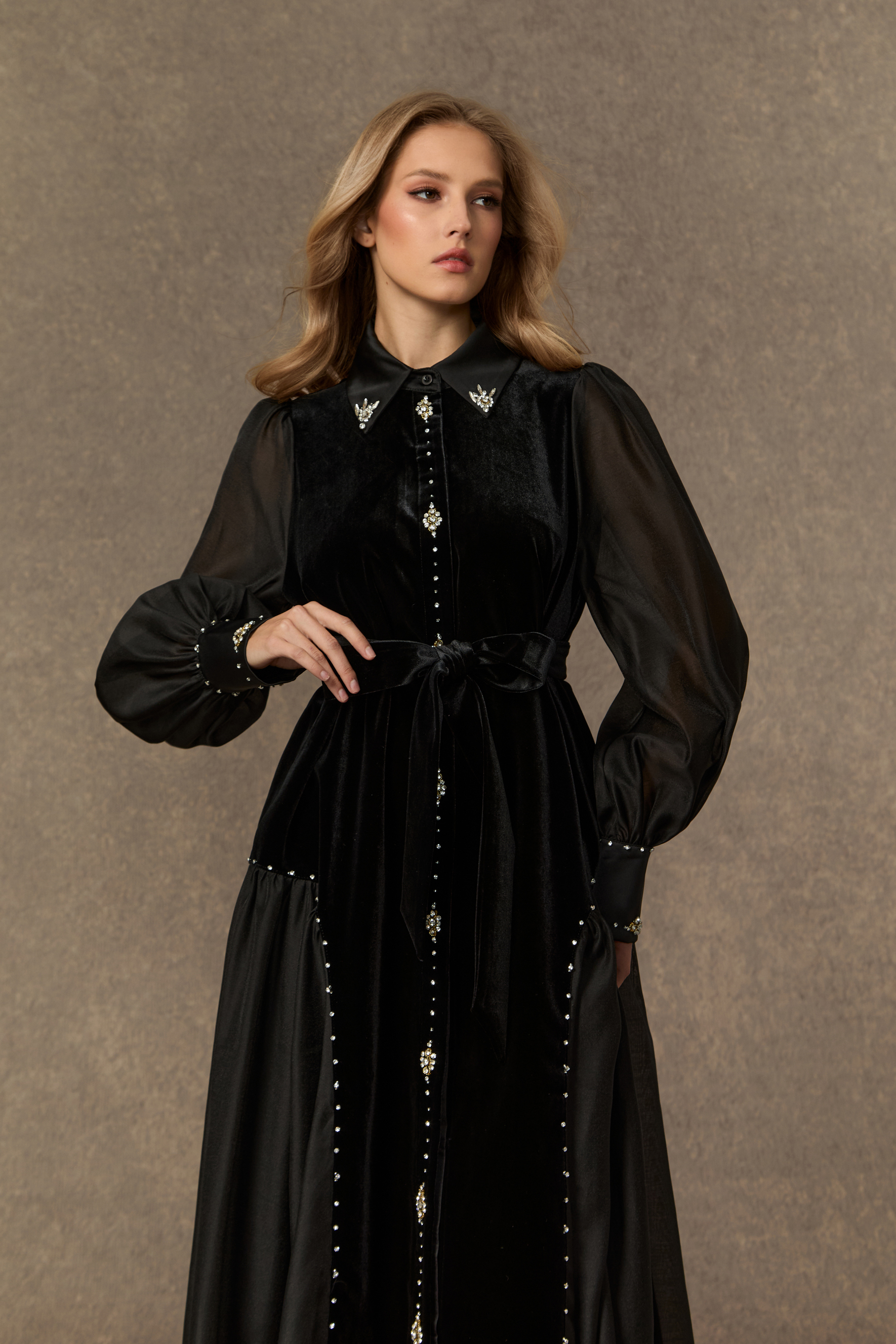 Irresistible Feelings Black Diamante Velvet Boice Maxi Dress