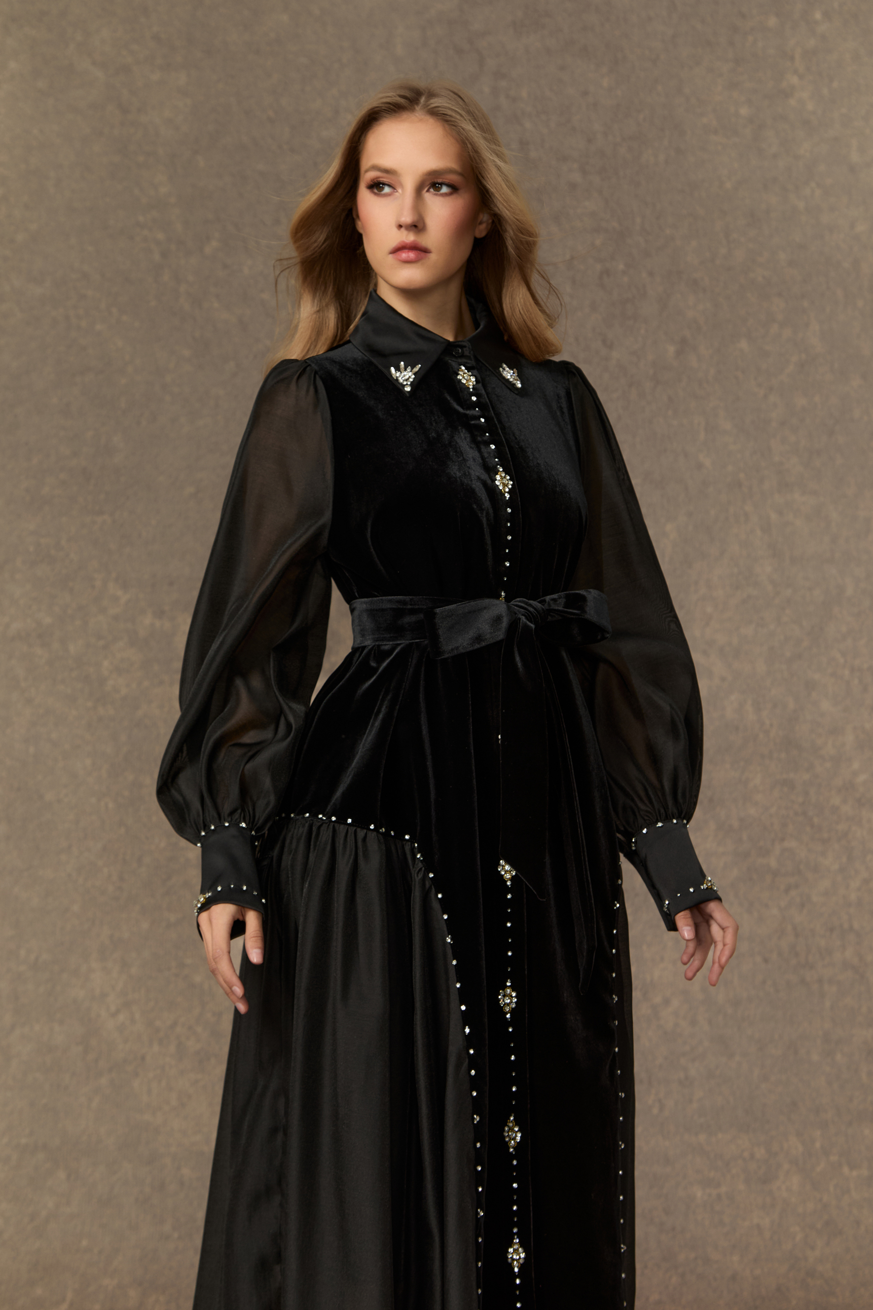 Irresistible Feelings Black Diamante Velvet Boice Maxi Dress