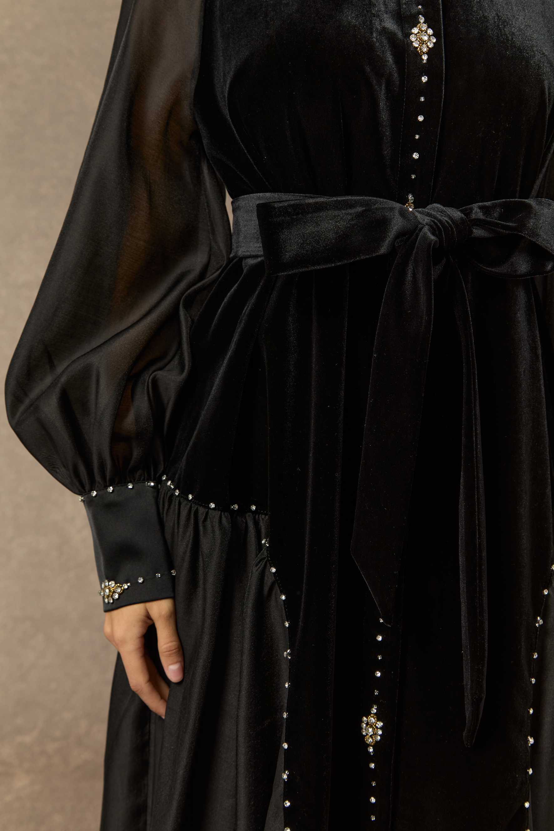 Irresistible Feelings Black Diamante Velvet Boice Maxi Dress