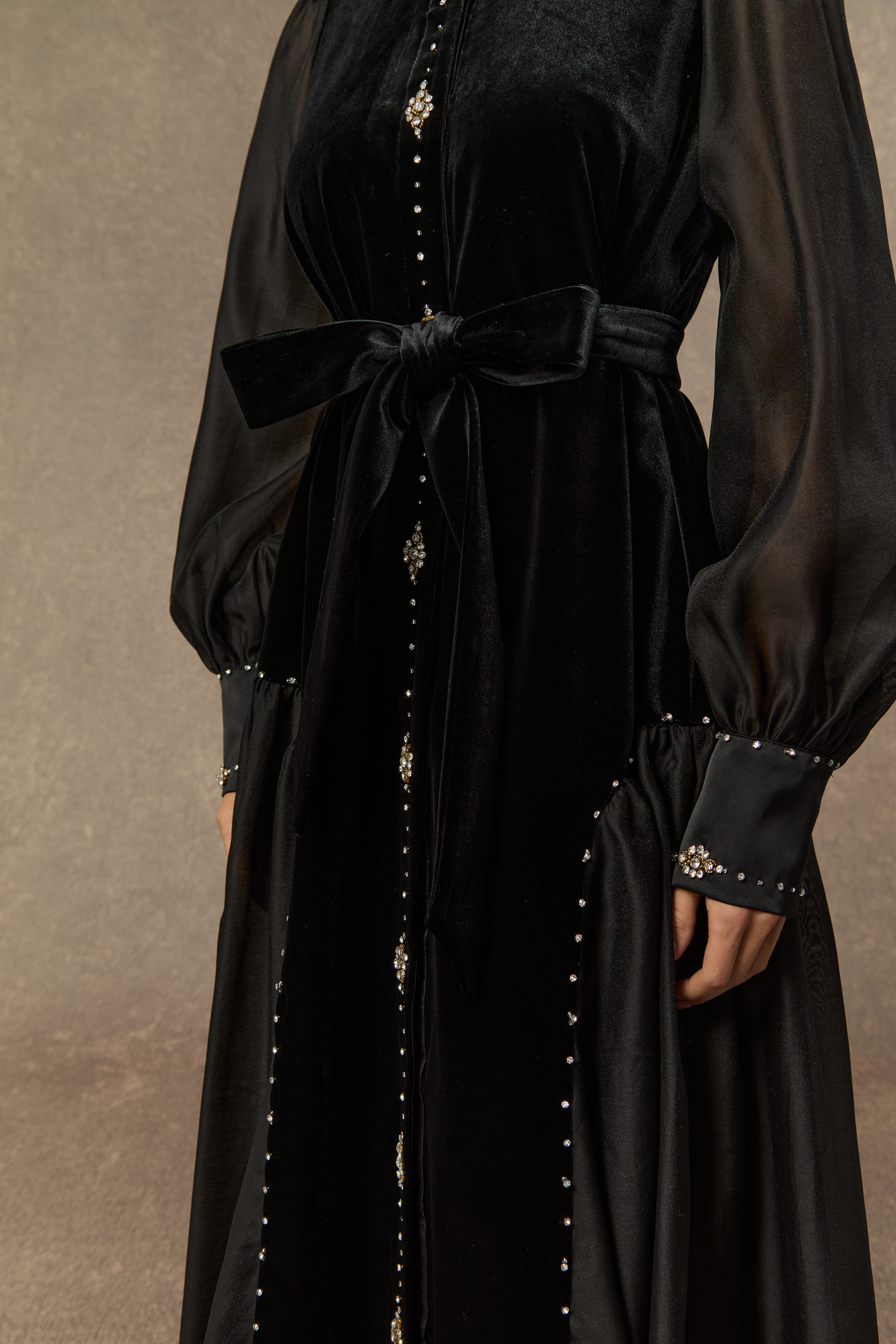 Irresistible Feelings Black Diamante Velvet Boice Maxi Dress