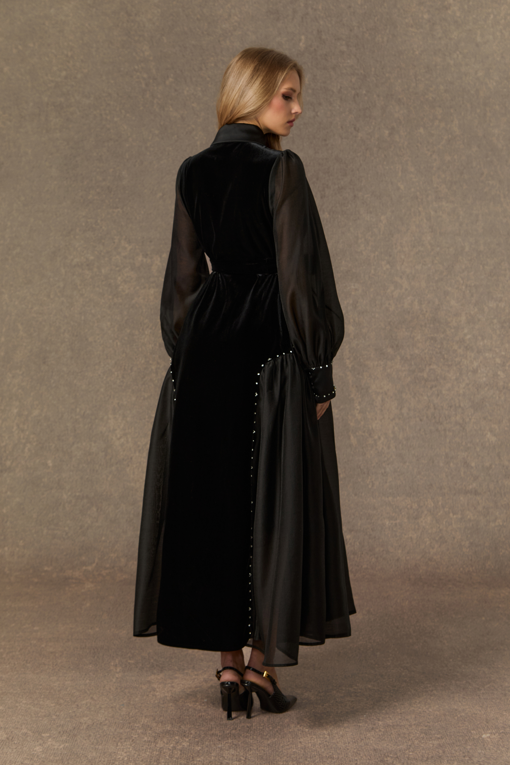 Irresistible Feelings Black Diamante Velvet Boice Maxi Dress