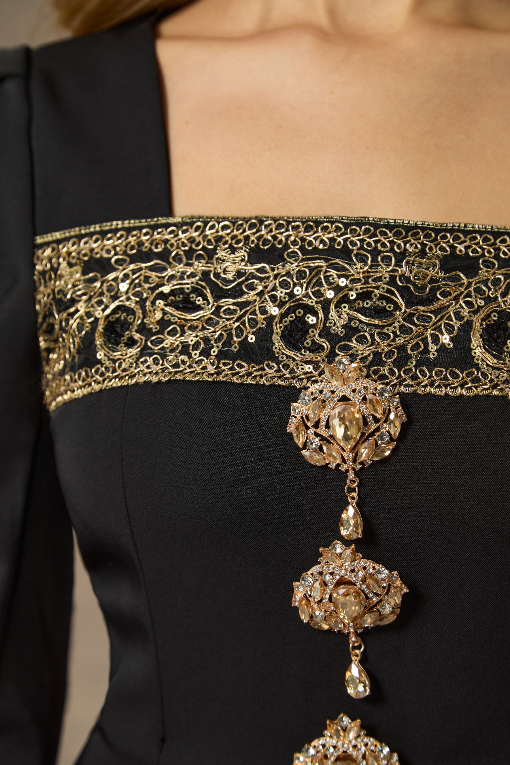 Feel The Romance Jeweled Button Pleated Maxi Dress