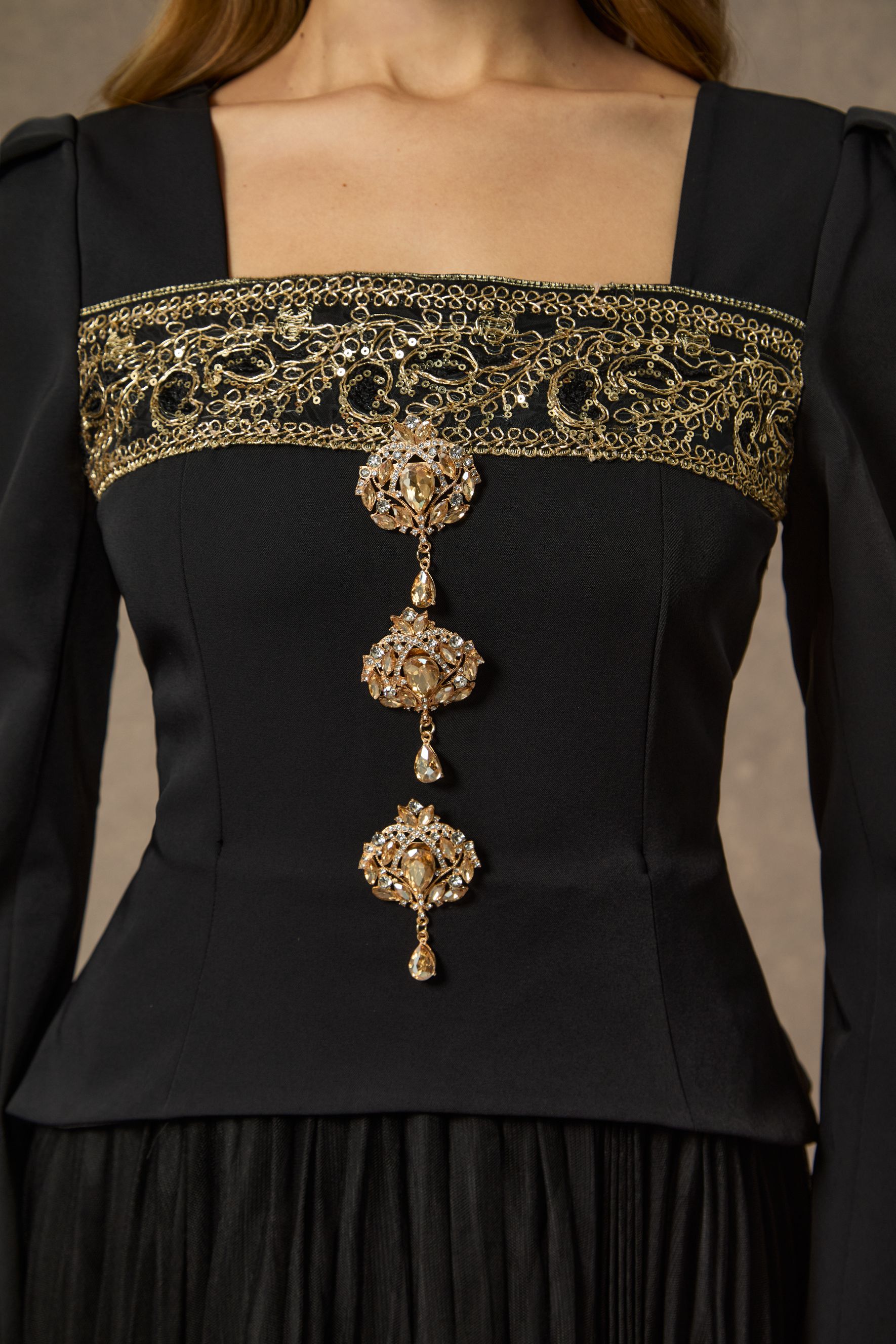 Feel The Romance Jeweled Button Pleated Maxi Dress