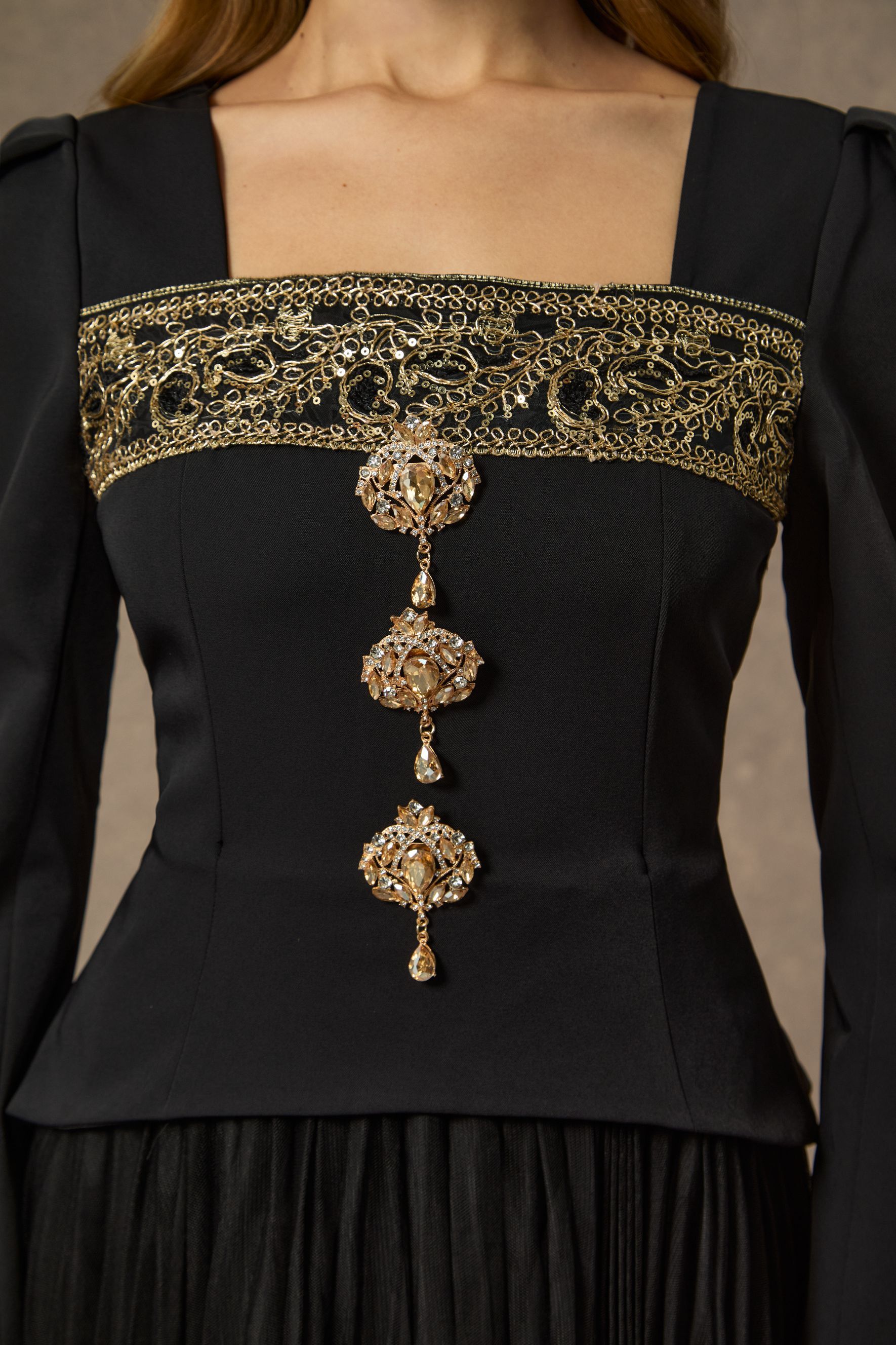 Feel The Romance Jeweled Button Pleated Maxi Dress