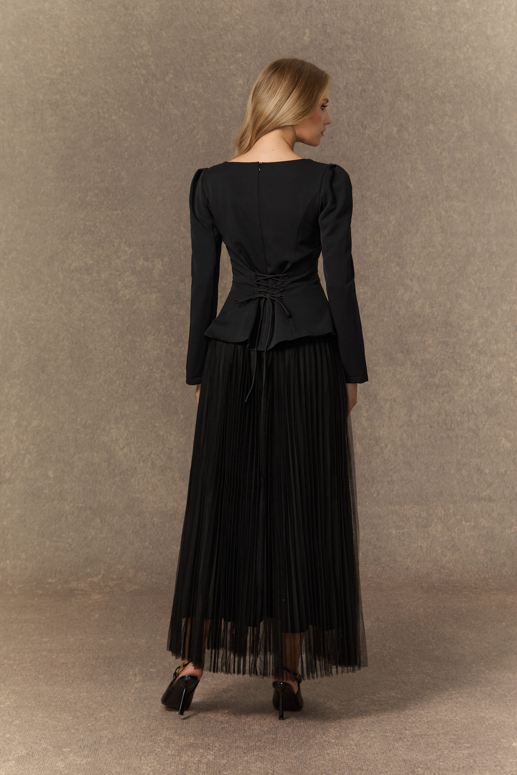 Feel The Romance Jeweled Button Pleated Maxi Dress