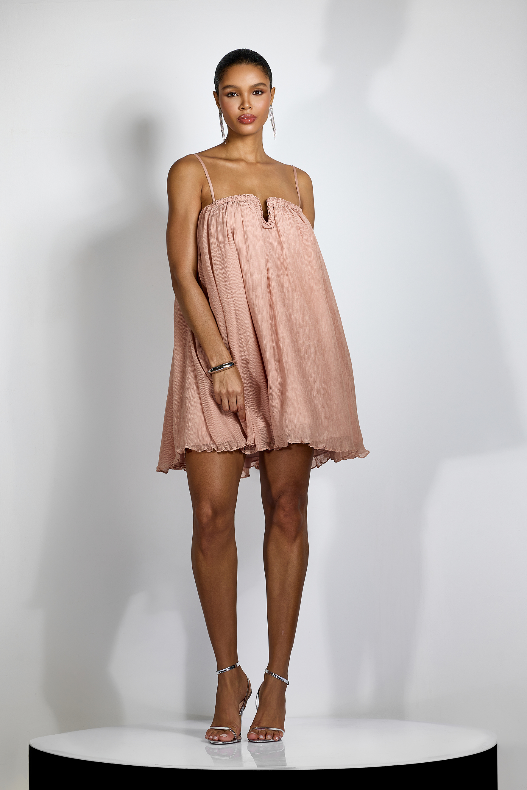 Wendy Spaghetti Strap Chiffon Mini Dress