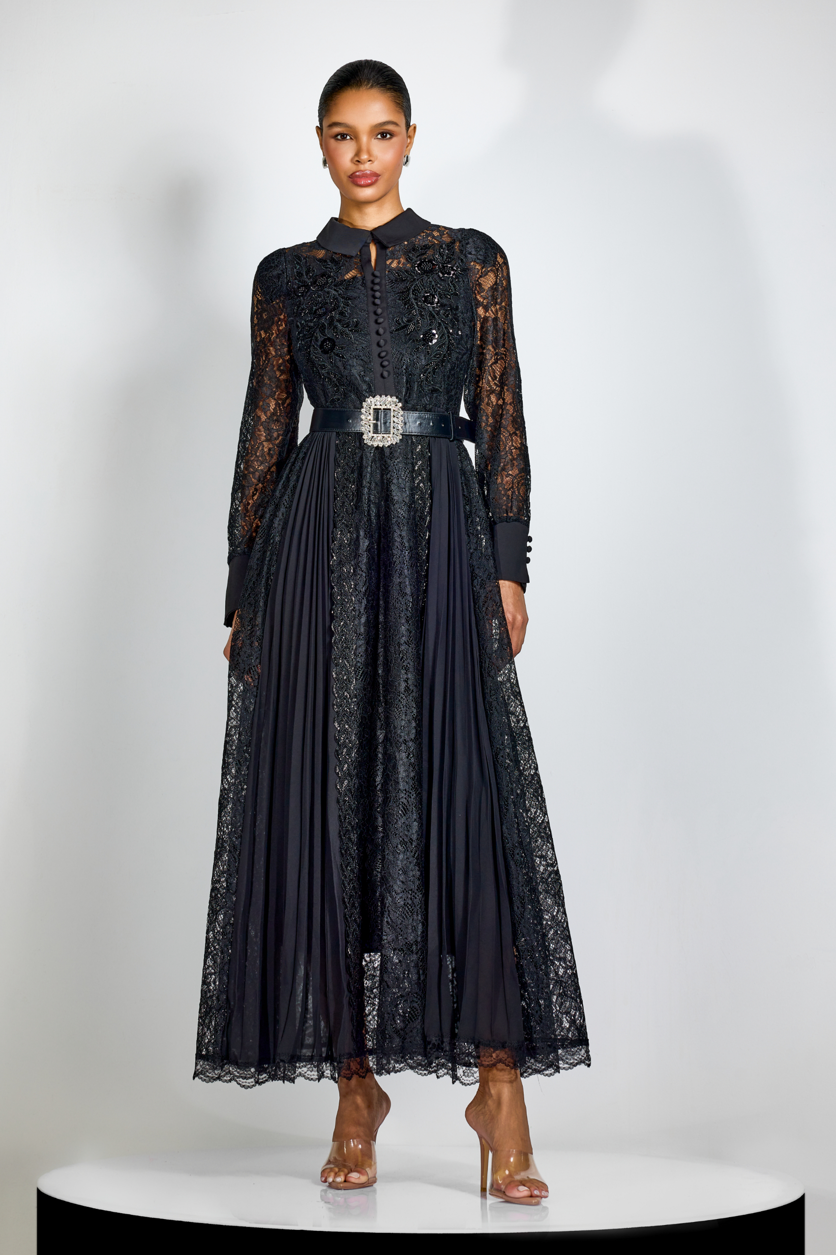 Serena Beaded Embroidered Lace Maxi Dress
