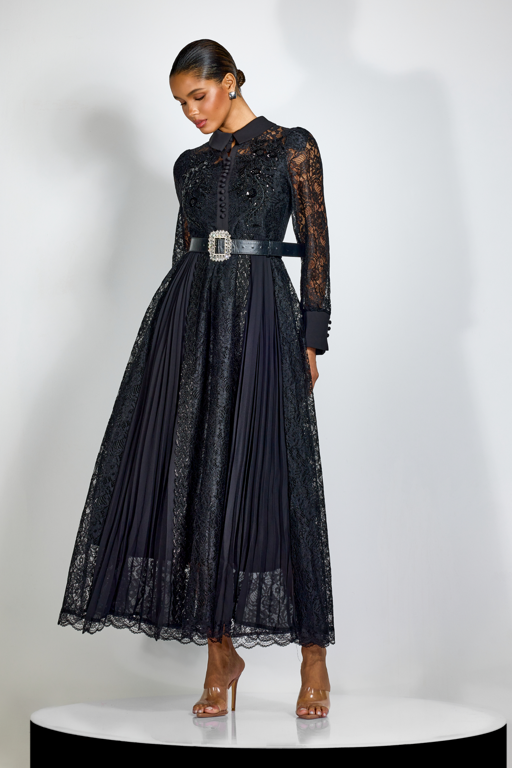 Serena Beaded Embroidered Lace Maxi Dress