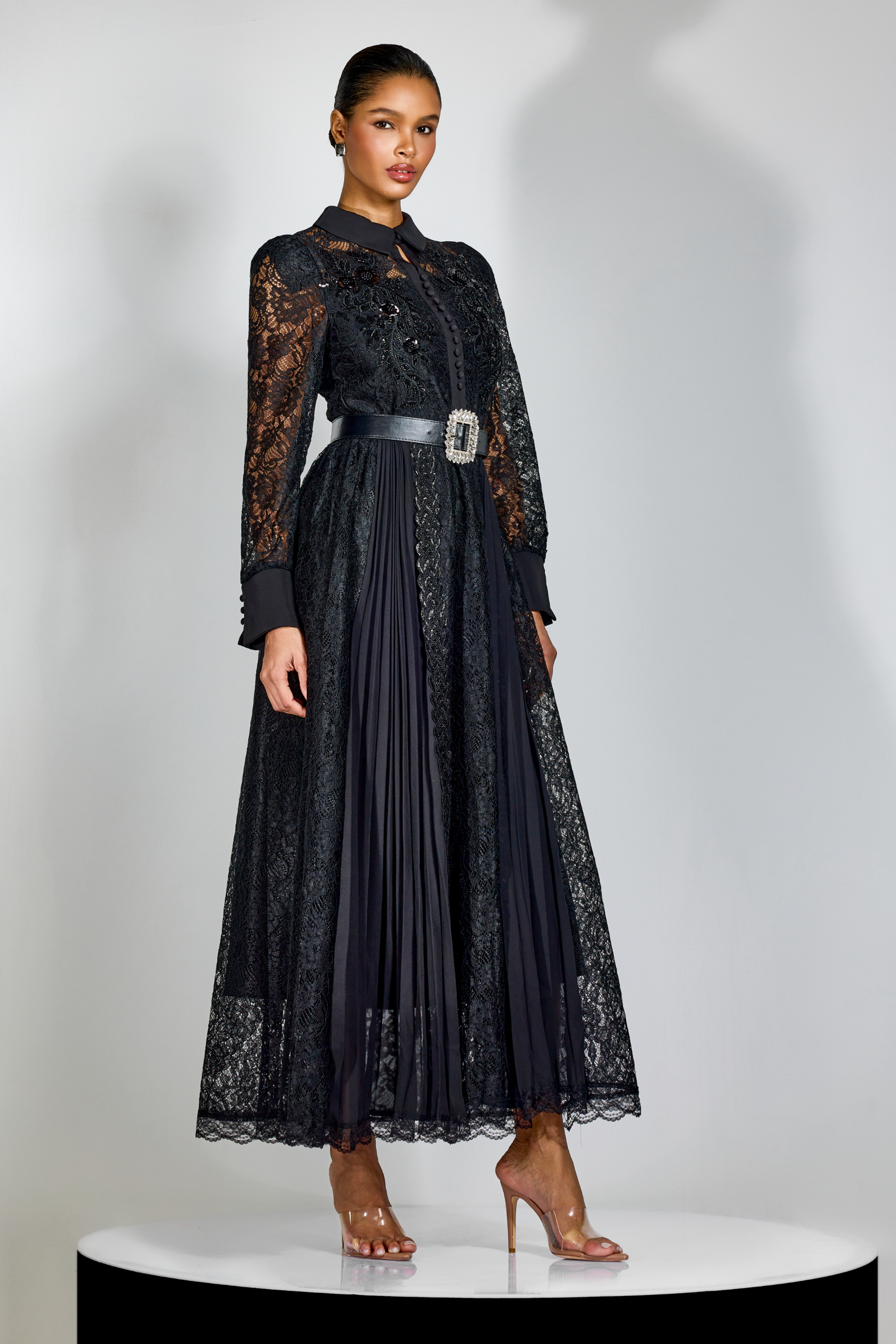 Serena Beaded Embroidered Lace Maxi Dress