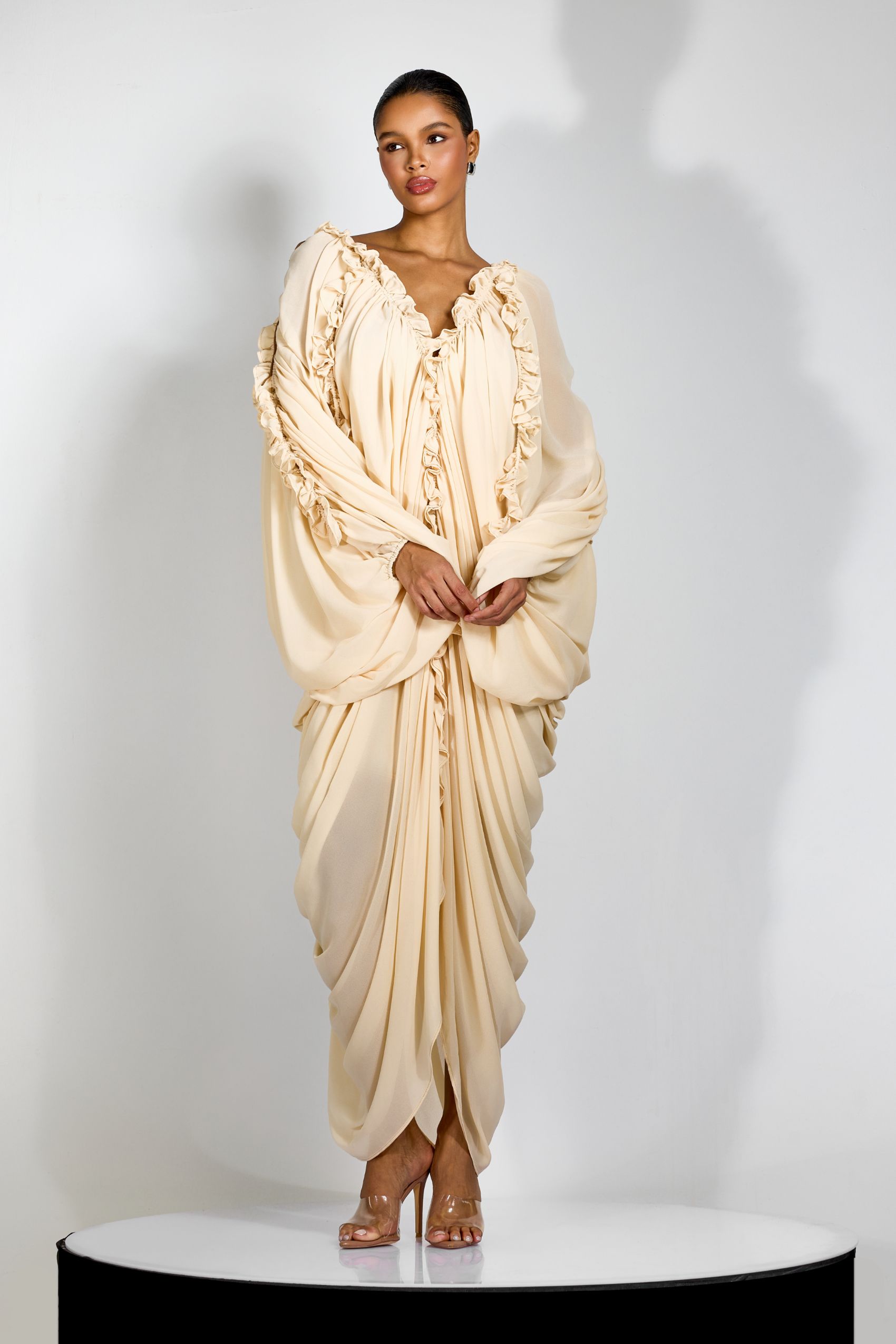 Anita Batwing Sleeve Draped Maxi Dress