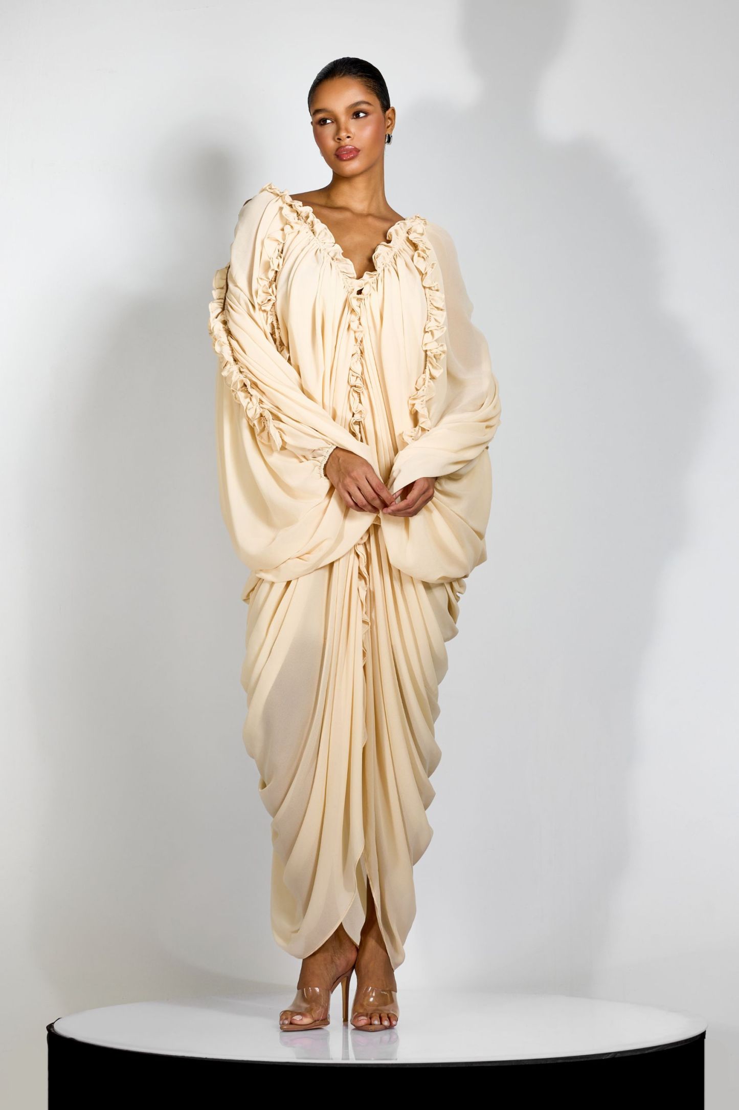 Anita Batwing Sleeve Draped Maxi Dress