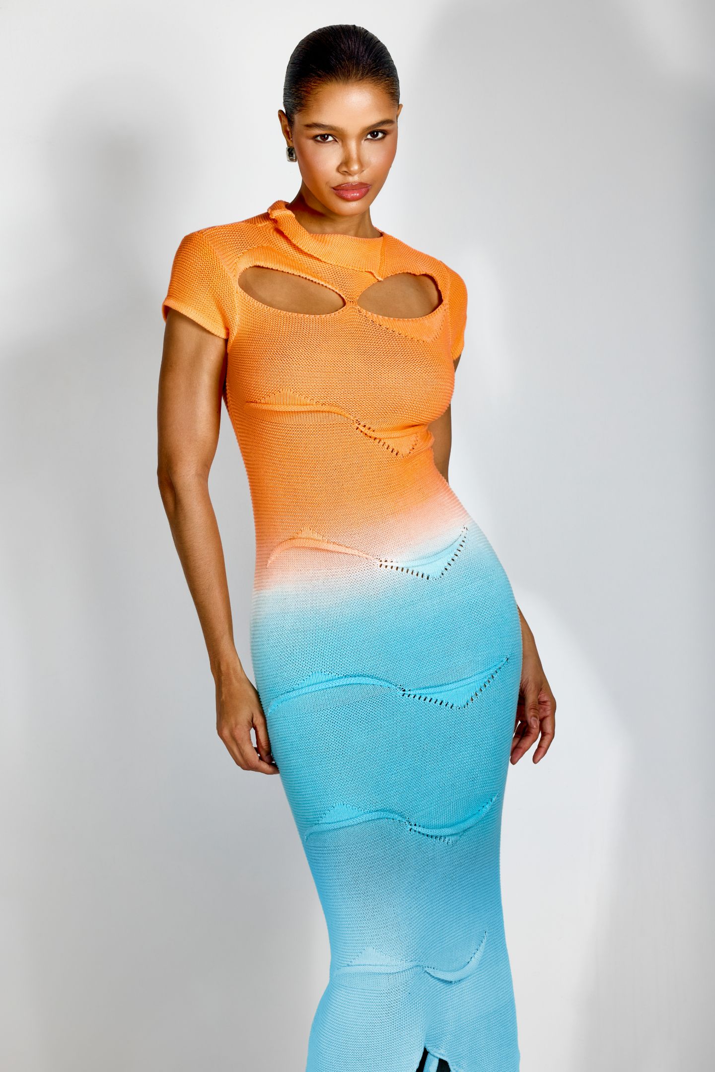 Margot Gradient Cutout Knit Midi Dress