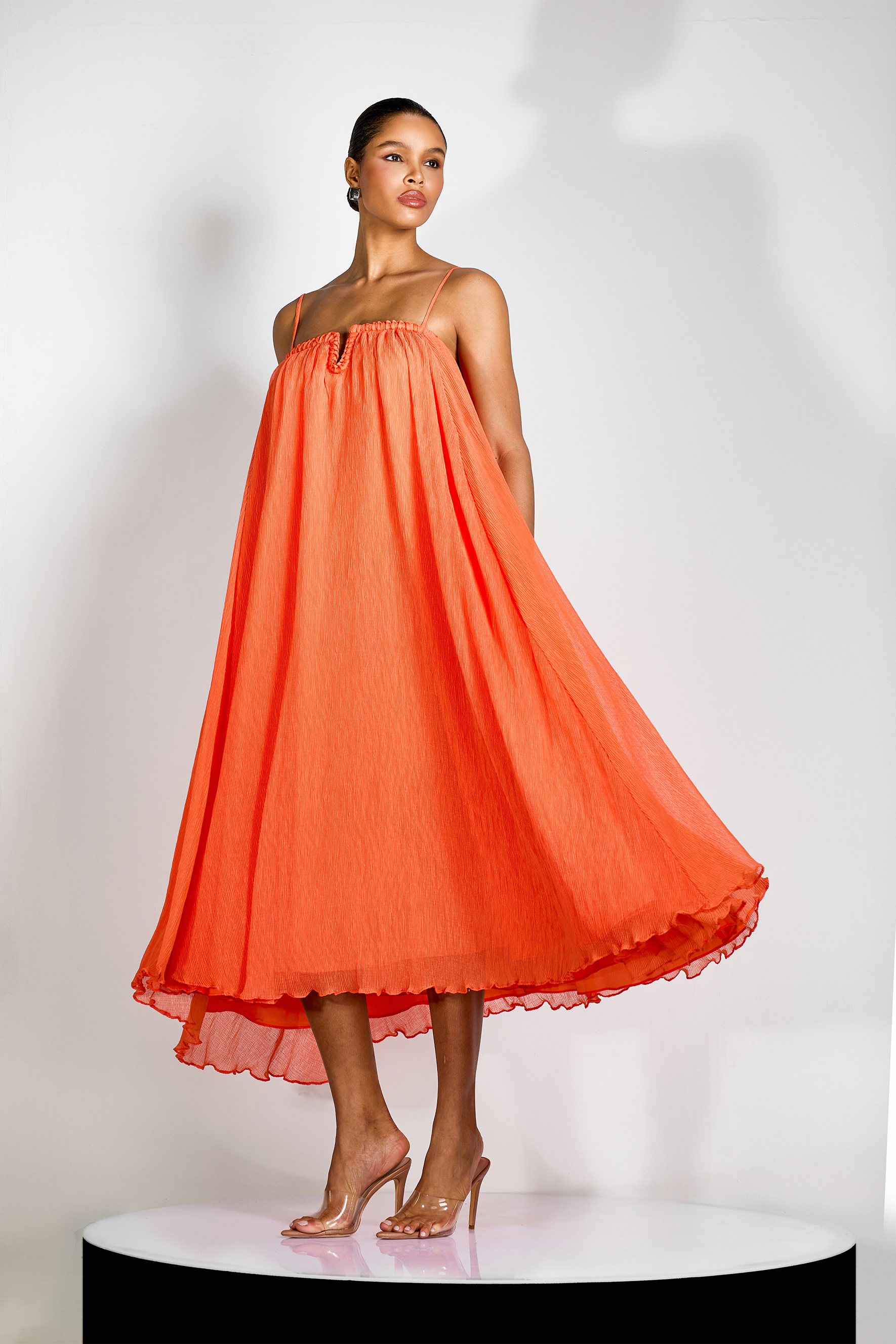 Nydia Spaghetti Strap Chiffon Maxi Dress