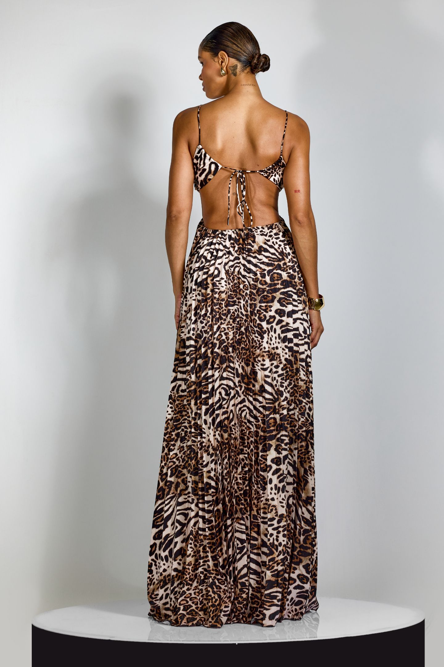 Megan Leopard Print Cutout Maxi Dress