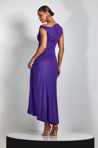 Veleda Asymmetric Neck Draped Maxi Dress