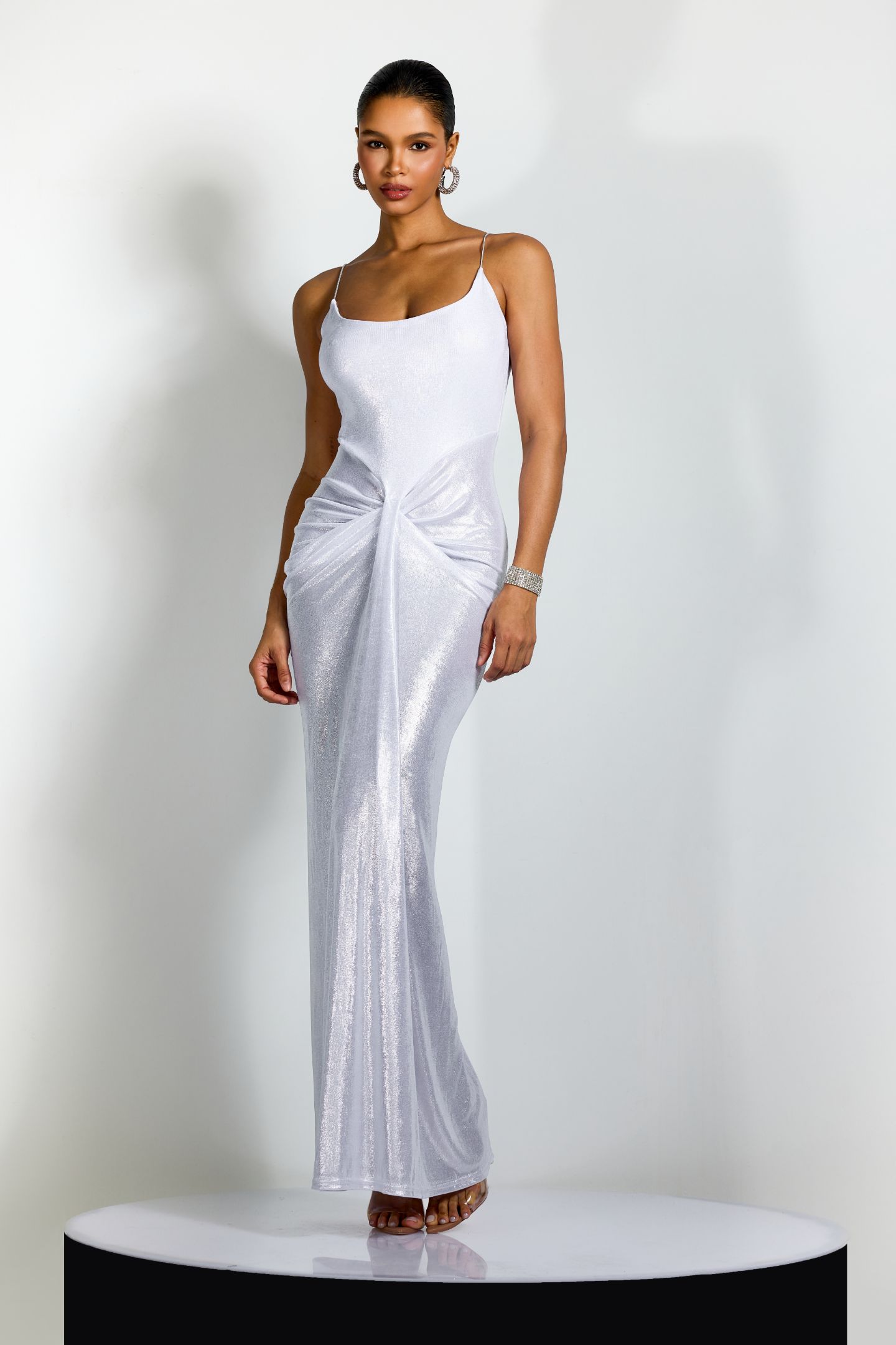 Eve Metallic Spaghetti Strap Maxi Dress