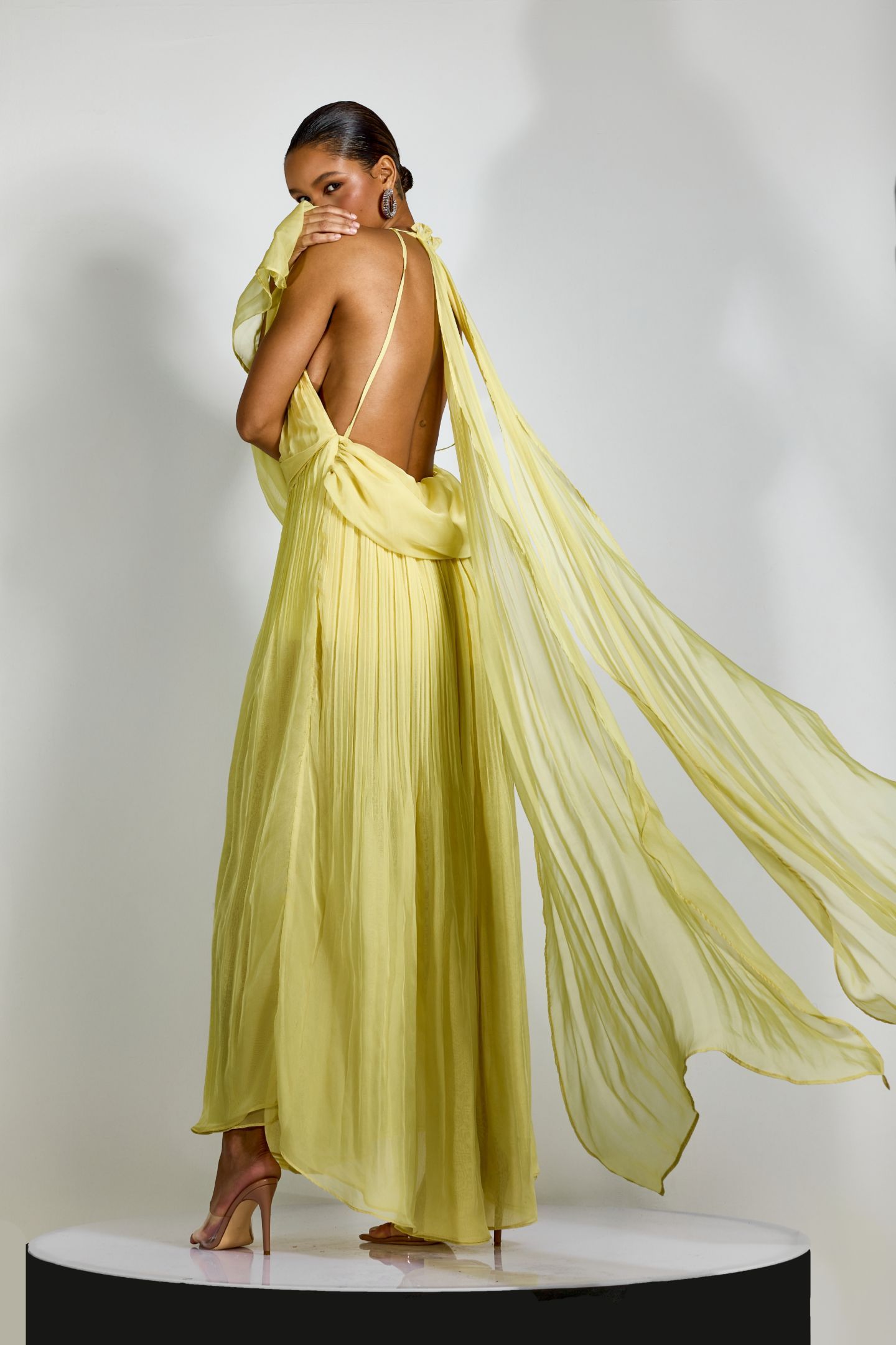 Angela Halter Neck Backless Maxi Dress