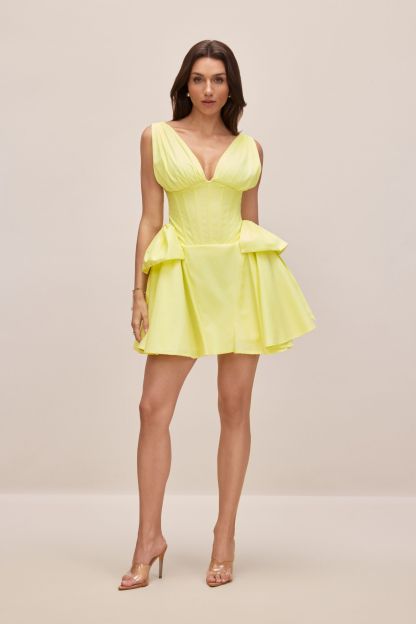 Ramona Deep V Neck Bowknot Mini Dress
