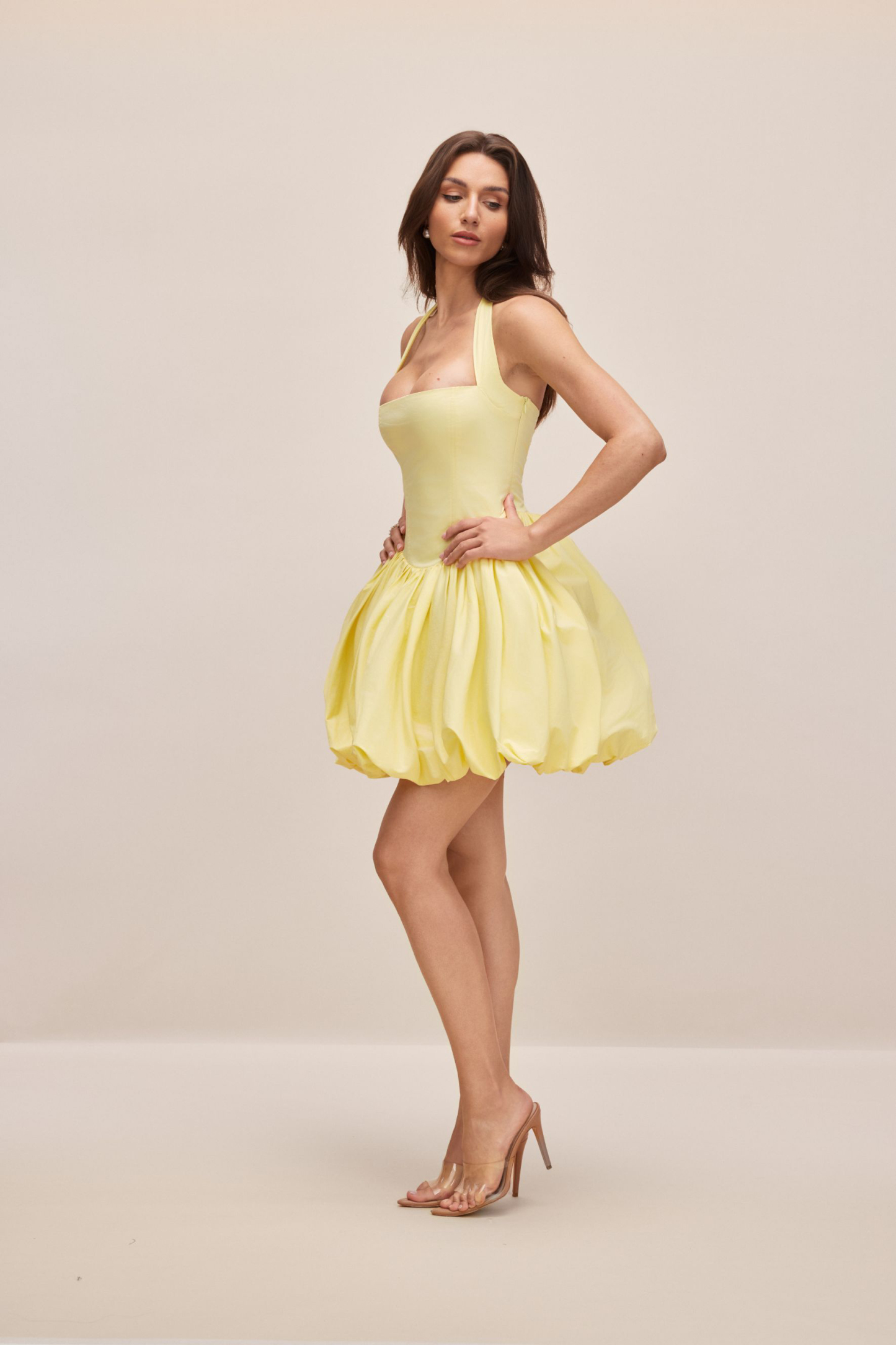 Frances Halter Neck Bubble Mini Dress