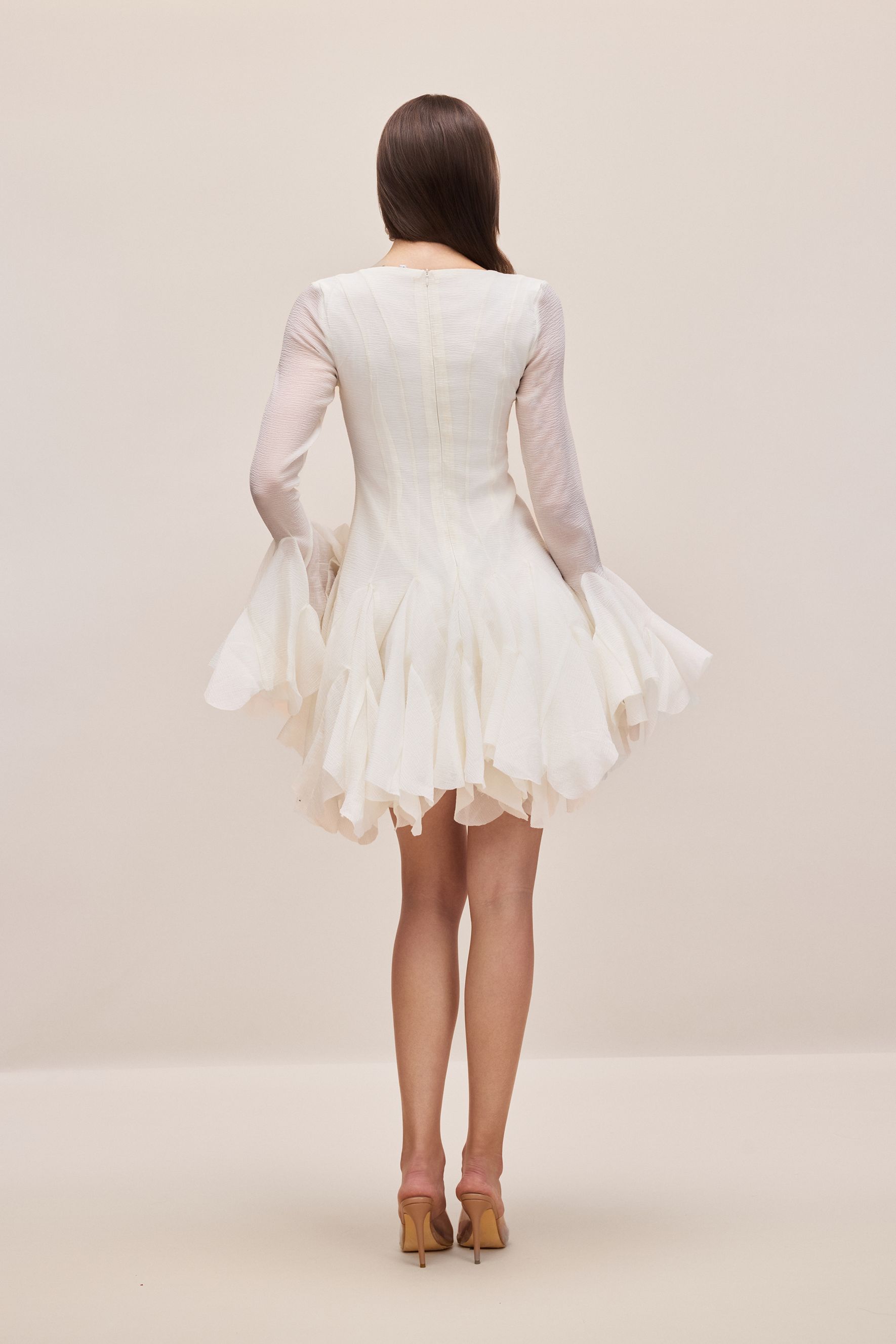 Miranda Long Sleeve Asymmetric Hem Mini Dress