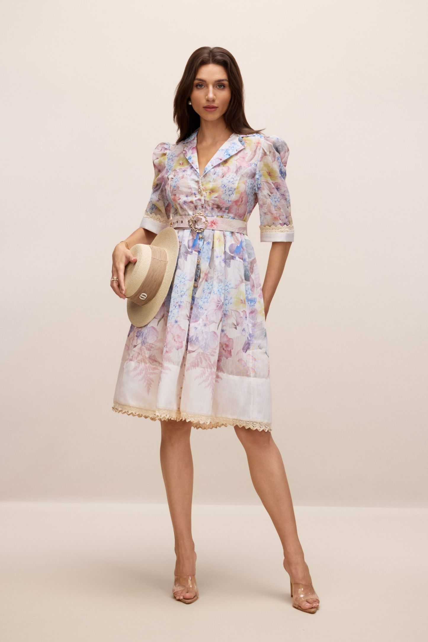 Peggy Floral Print Short Sleeve Mini Dress