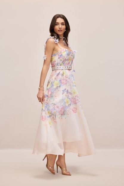 Tasha Floral Strap Corset Maxi Dress