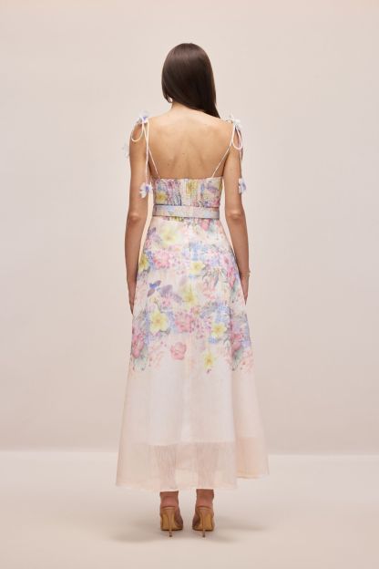 Tasha Floral Strap Corset Maxi Dress