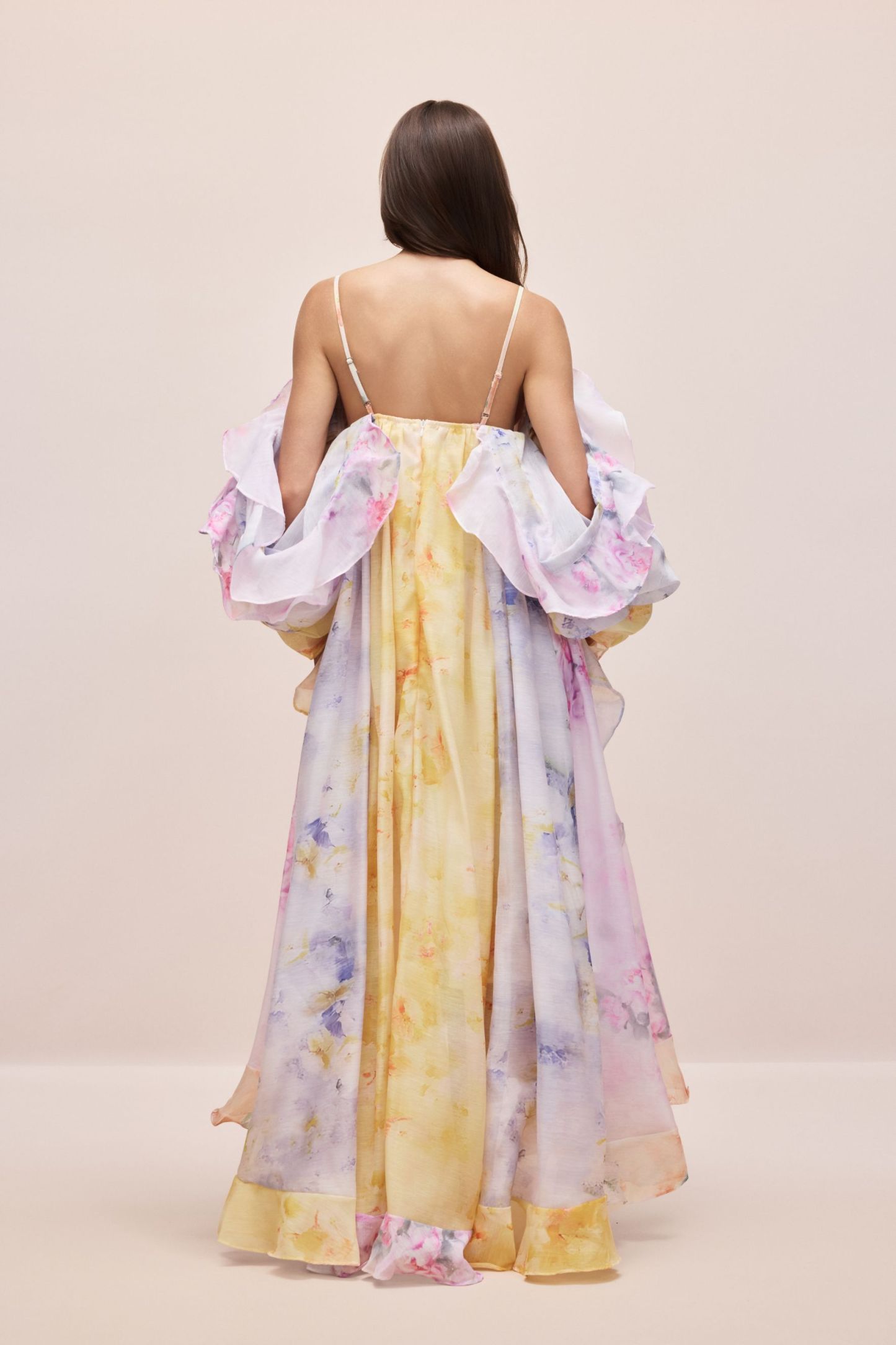 Elena Floral Print Ruffle Maxi Dress