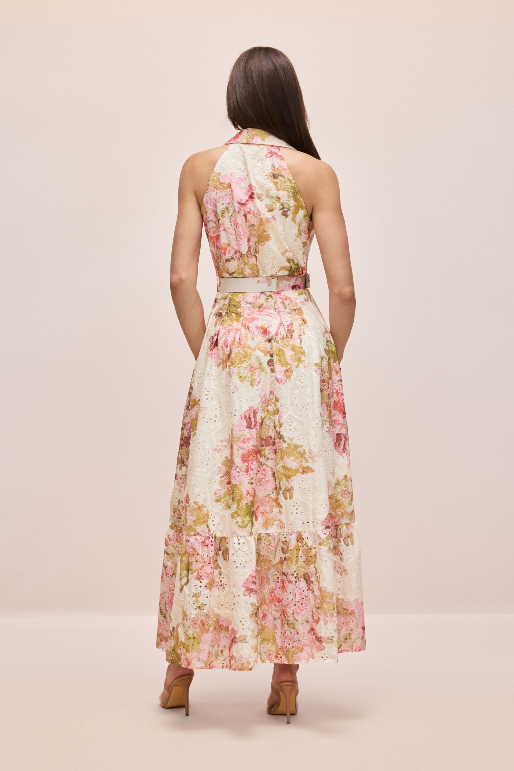 Shirley Floral Print Broderie Maxi Dress – sunfere