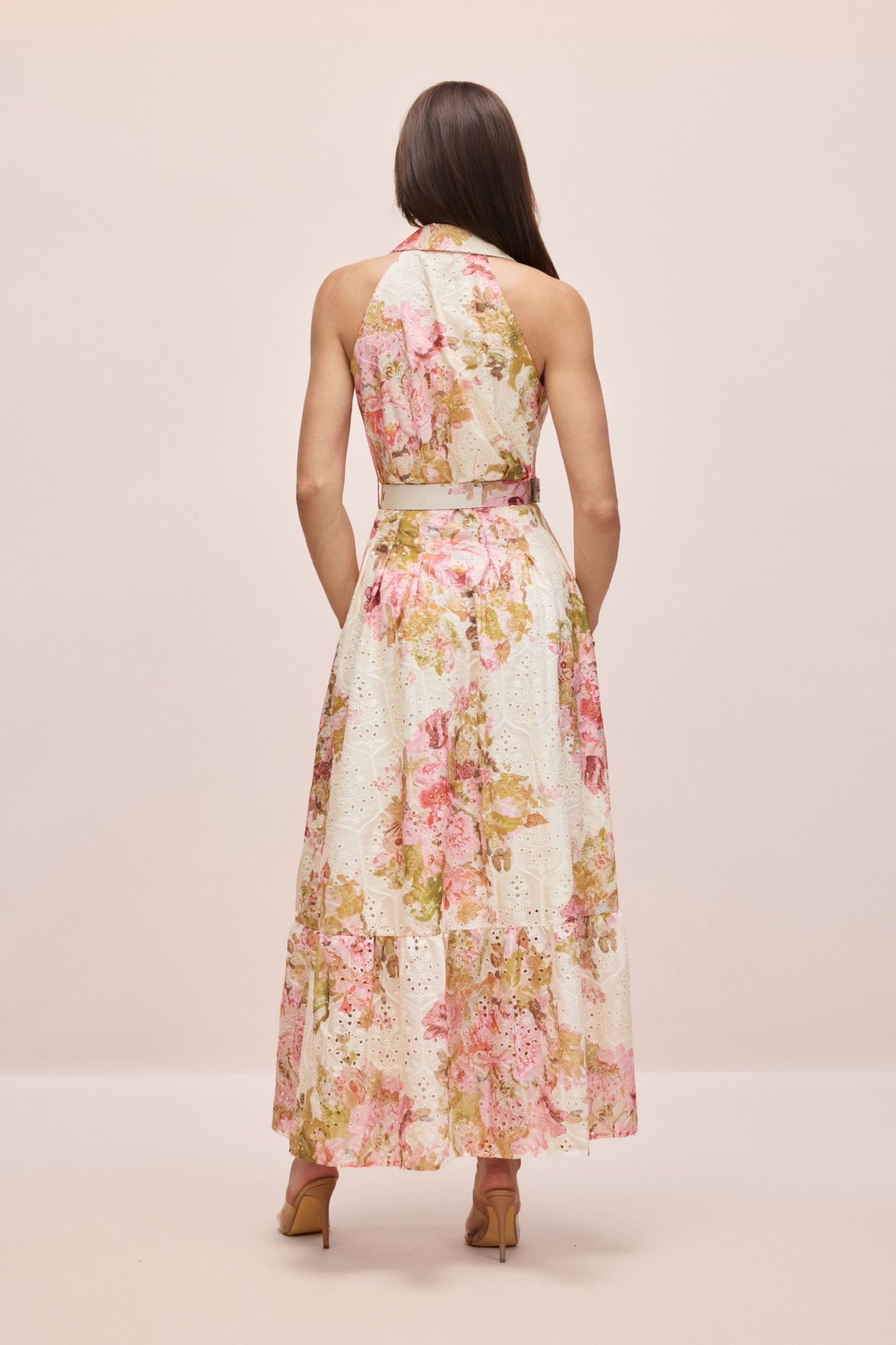 Shirley Floral Print Broderie Maxi Dress