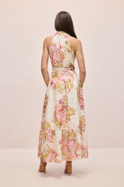Shirley Floral Print Broderie Maxi Dress
