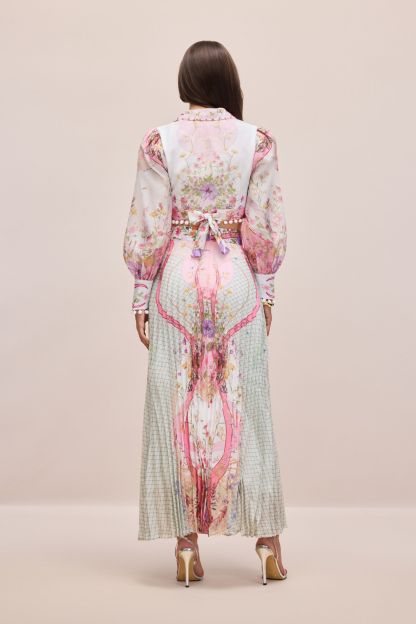 Regina Floral Print Crop Top & Pleated Skirt Set