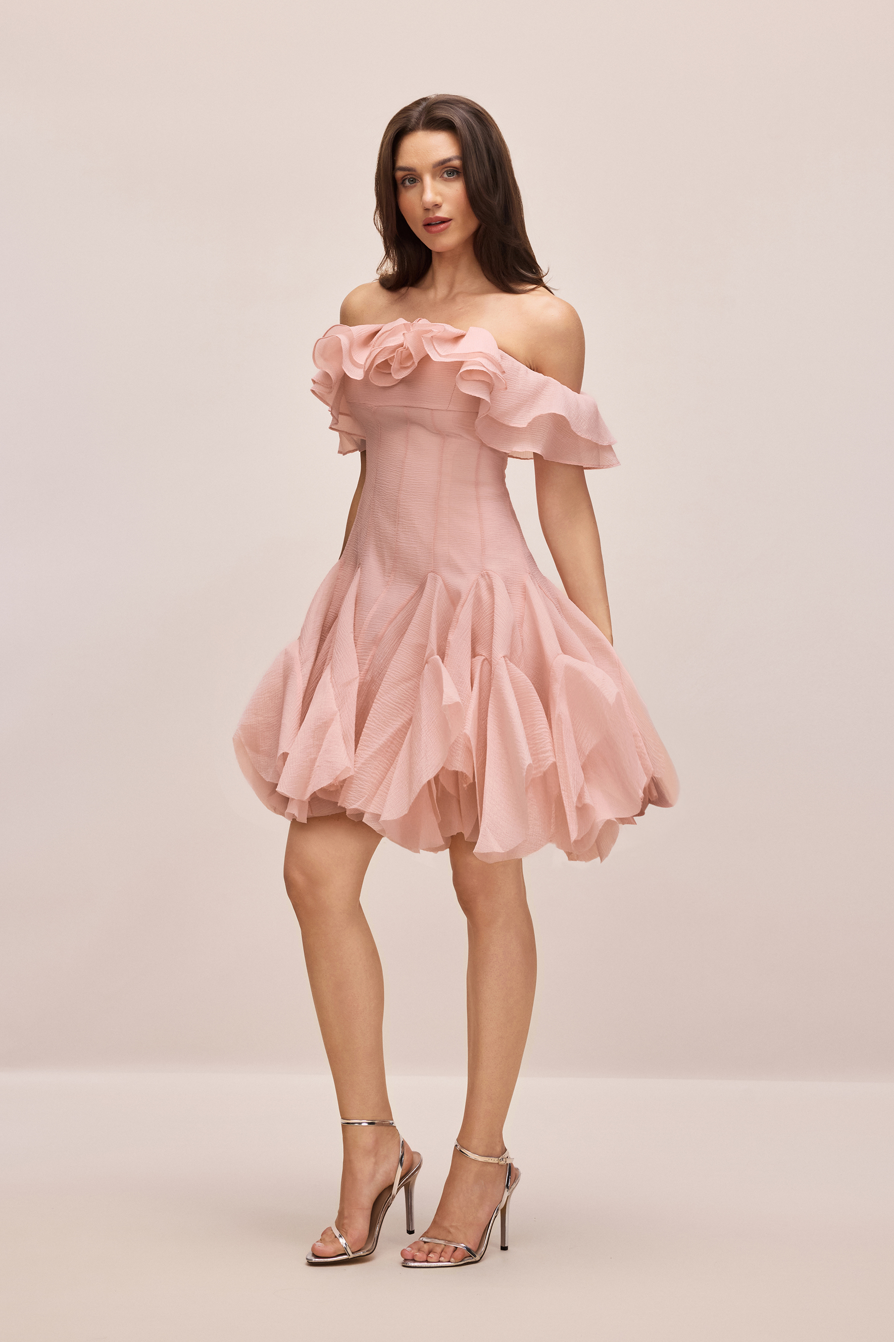 Vita Off Shoulder Ruffle Mini Dress