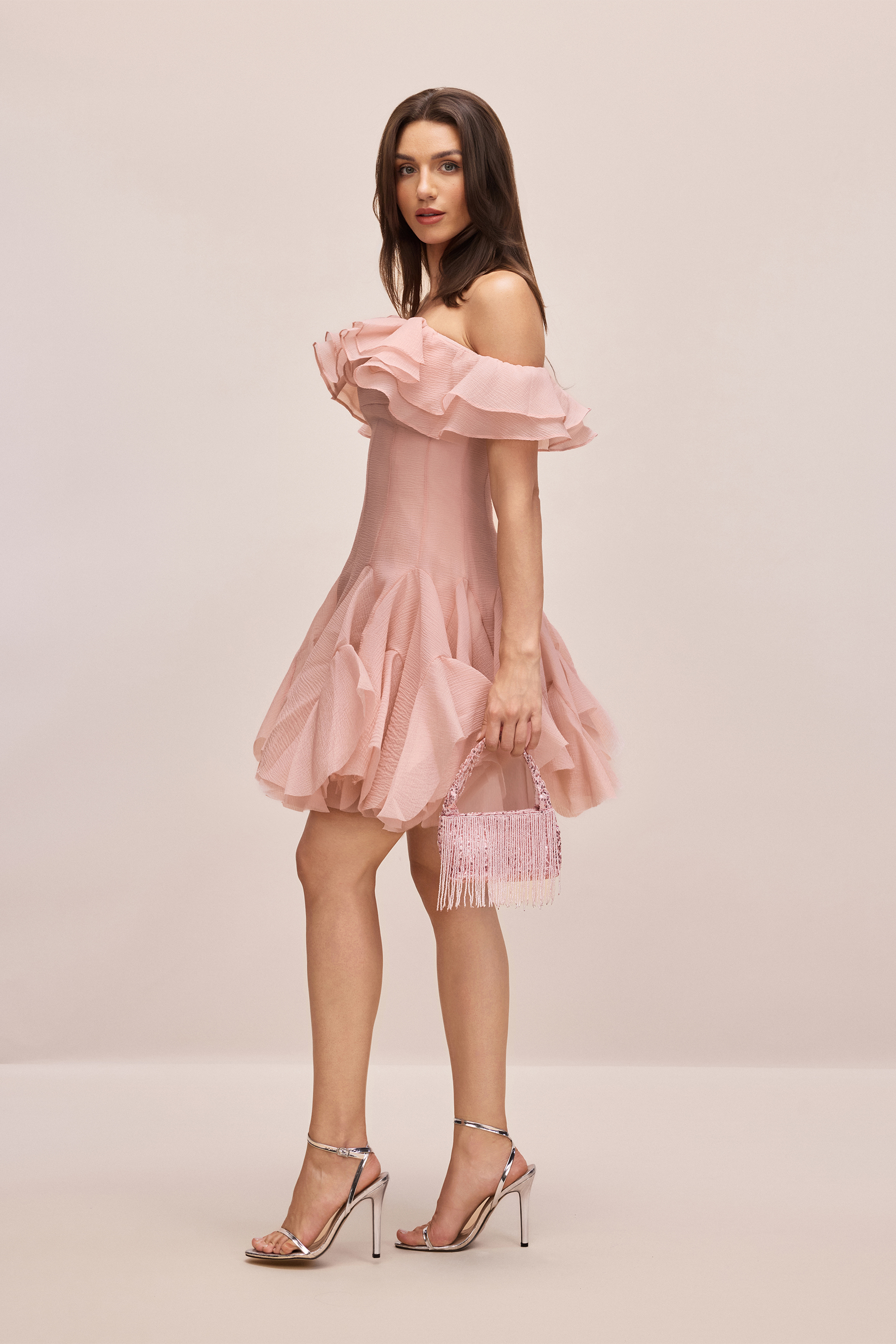 Vita Off Shoulder Ruffle Mini Dress